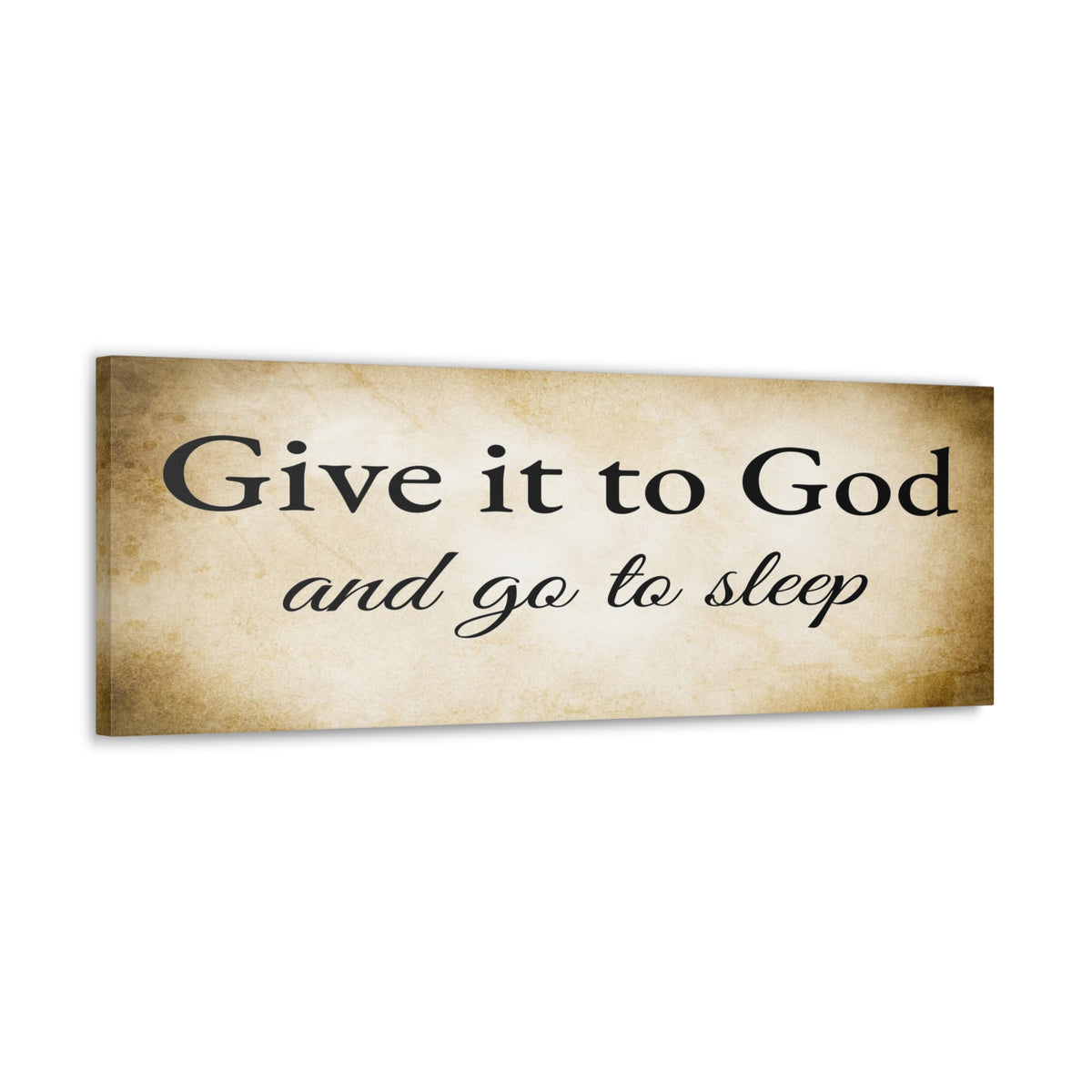 Scripture Walls Give It To God Proverbs 3:24-26 Gold Bible Verse Canvas Christian Wall Art Ready to Hang Unframed-Express Your Love Gifts