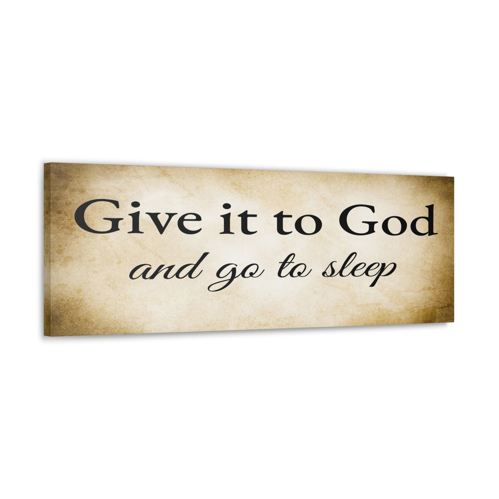 Scripture Walls Give It To God Proverbs 3:24-26 Gold Bible Verse Canvas Christian Wall Art Ready to Hang Unframed-Express Your Love Gifts