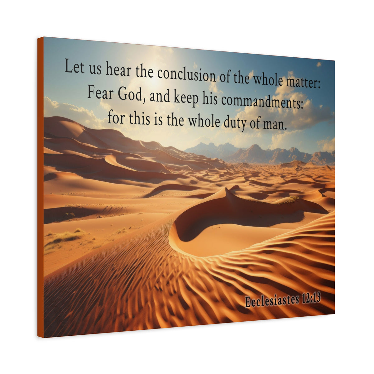Scripture Walls Ecclesiastes 12:13 Desert Bible Verse Canvas Christian Wall Art Ready to Hang Unframed-Express Your Love Gifts