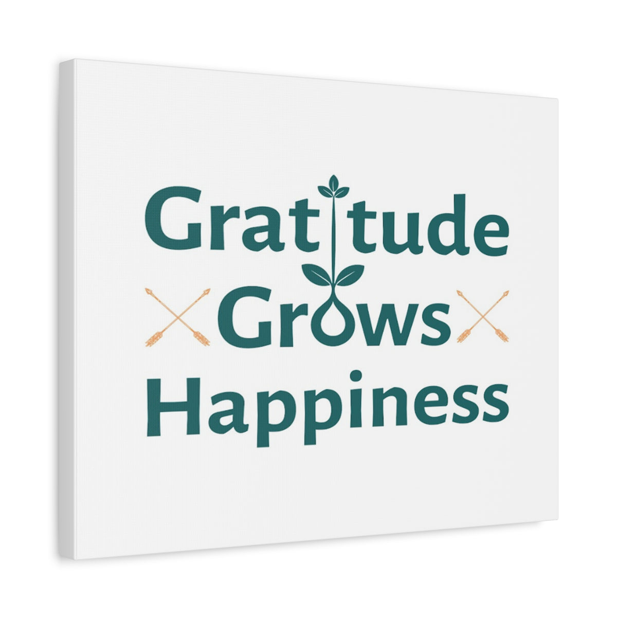 Gratitude Grows Happiness Inspirational Motivational Quote Canvas Wall Art for Home Decor Ready-to-Hang-Express Your Love Gifts