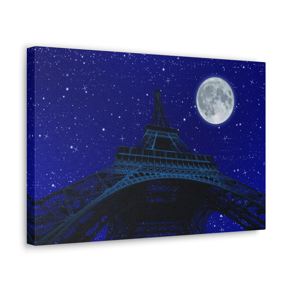 Paris Under Moonlight France Canvas Artwork High-Quality Breathtaking French City for Home Decor Ready to Hang-Express Your Love Gifts