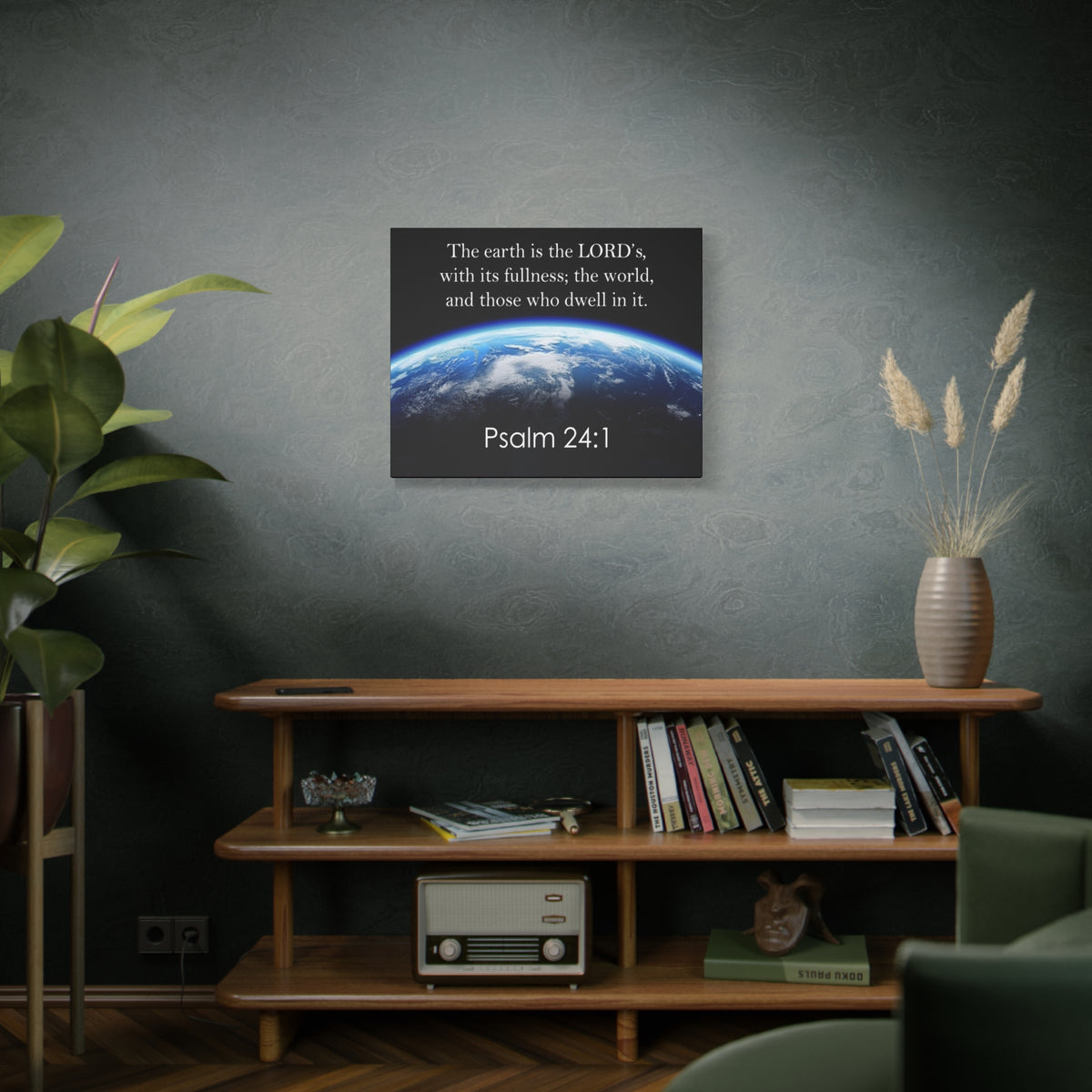Scripture Walls Psalm 24:1 The Earth is the Lord's Christian Wall Art Print Ready to Hang Unframed-Express Your Love Gifts