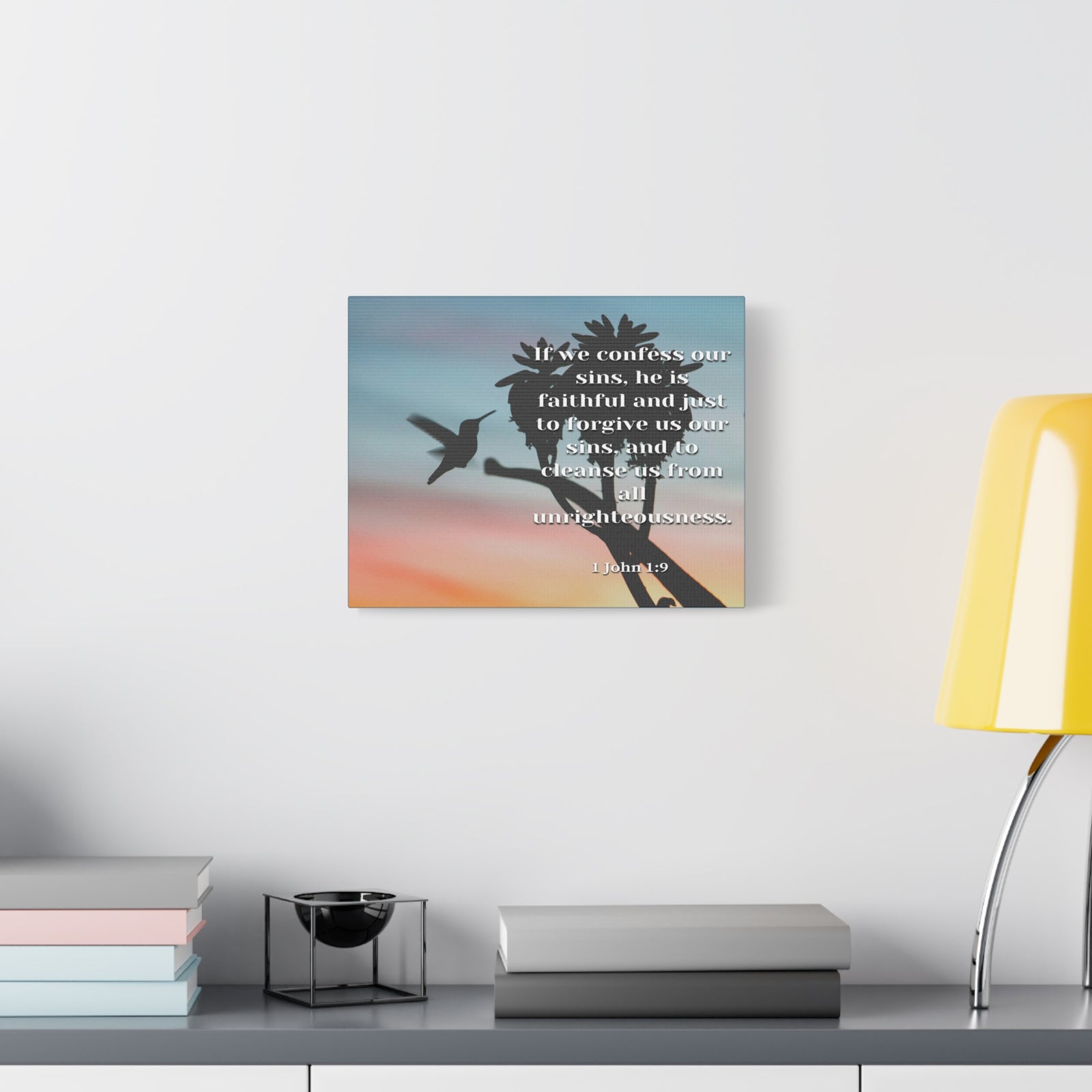 Scripture Canvas Forgive Us 1 John 1:9 Christian Wall Art Bible Verse Print Ready to Hang-Express Your Love Gifts