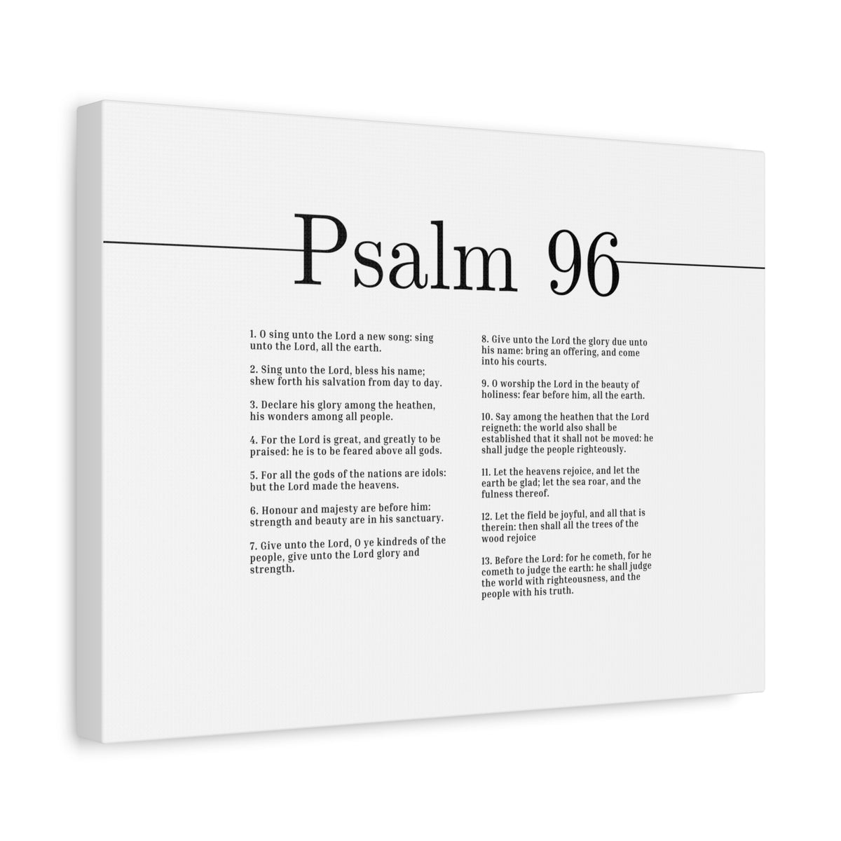 Scripture Canvas The Lord Made The Heavens Psalm 96 Christian Wall Art Bible Verse Print Ready to Hang-Express Your Love Gifts