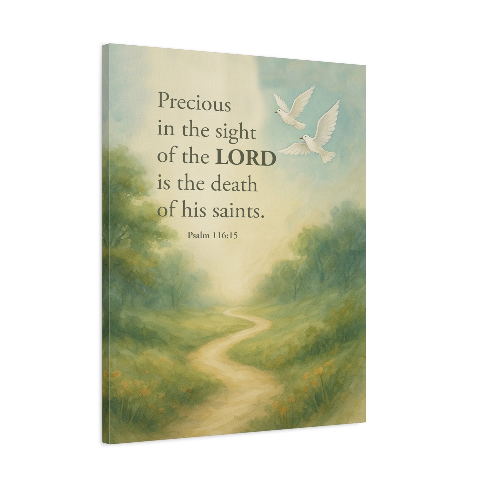 Scripture Canvas Psalm 116:15 Precious Christian Wall Art Bible Verse Print Ready to Hang-Express Your Love Gifts