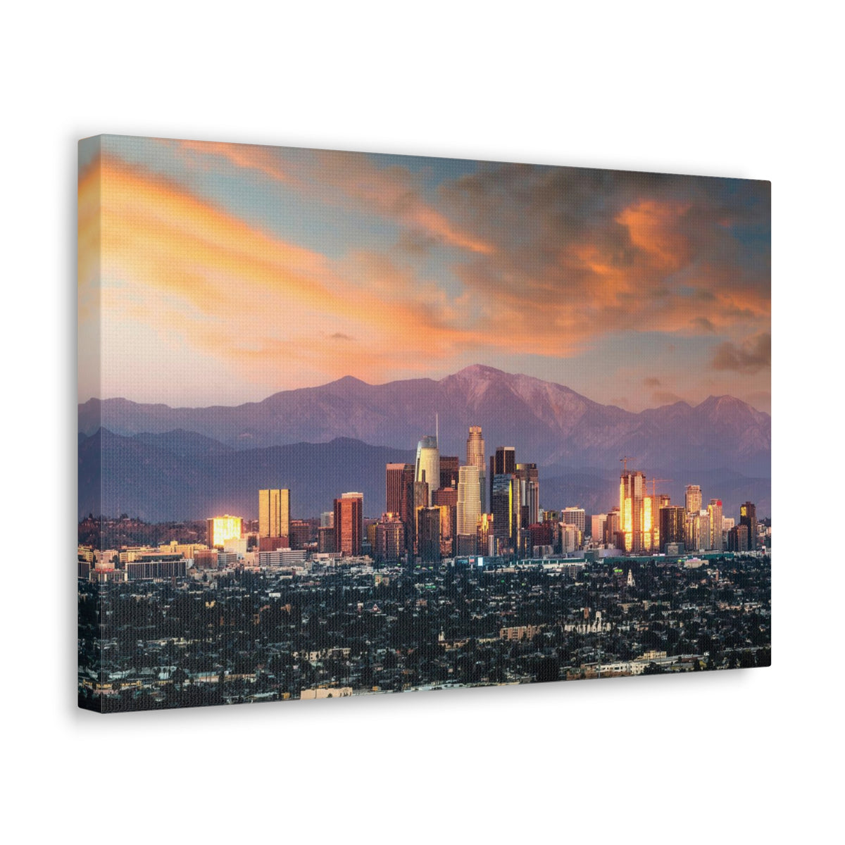 Los Angeles Daytime Skyline Canvas Artwork High-Quality Breathtaking Stunning Cityscape for Home Decor Ready to Hang-Express Your Love Gifts