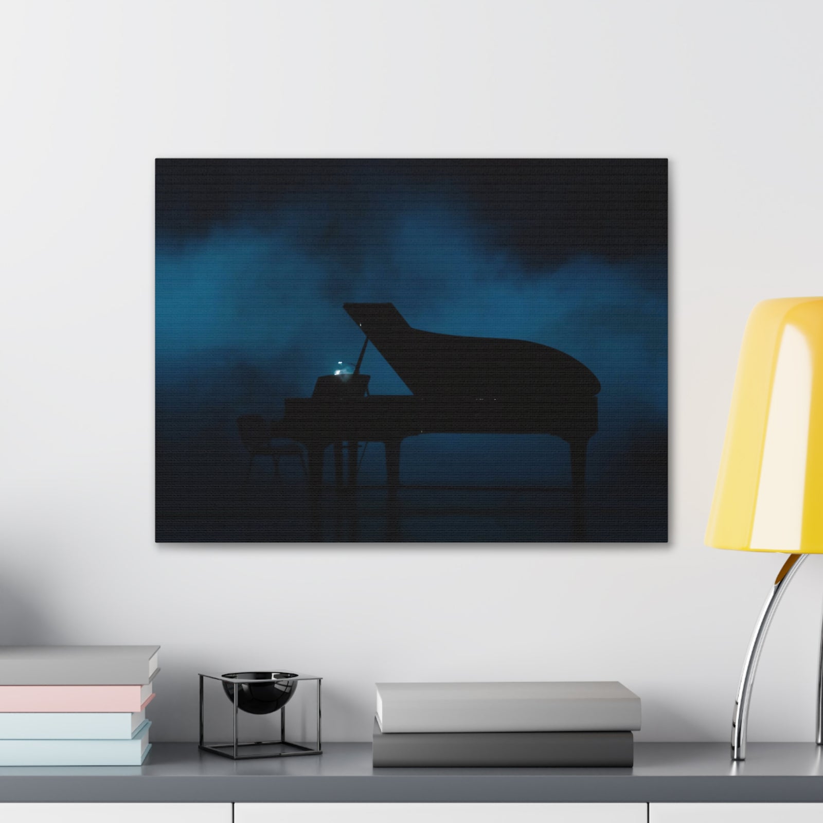 Piano Dark Music Lover's Delight Piano Keyboard Canvas Wall Art for Home Decor Ready-to-Hang-Express Your Love Gifts