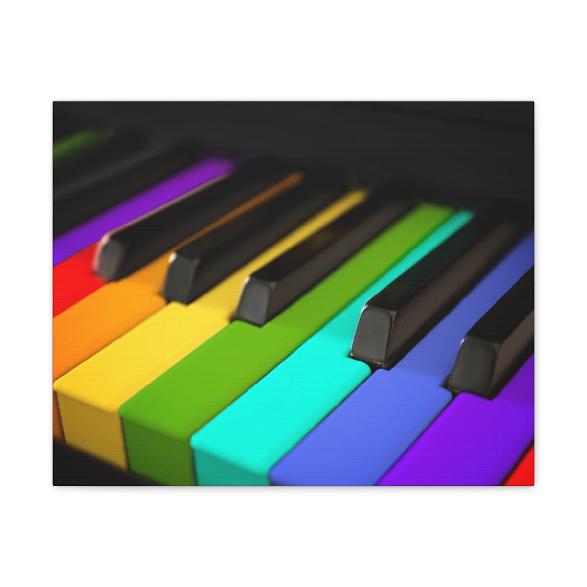 Piano Keys In Rainbow Music Lover's Delight Piano Keyboard Canvas Wall Art for Home Decor Ready-to-Hang-Express Your Love Gifts