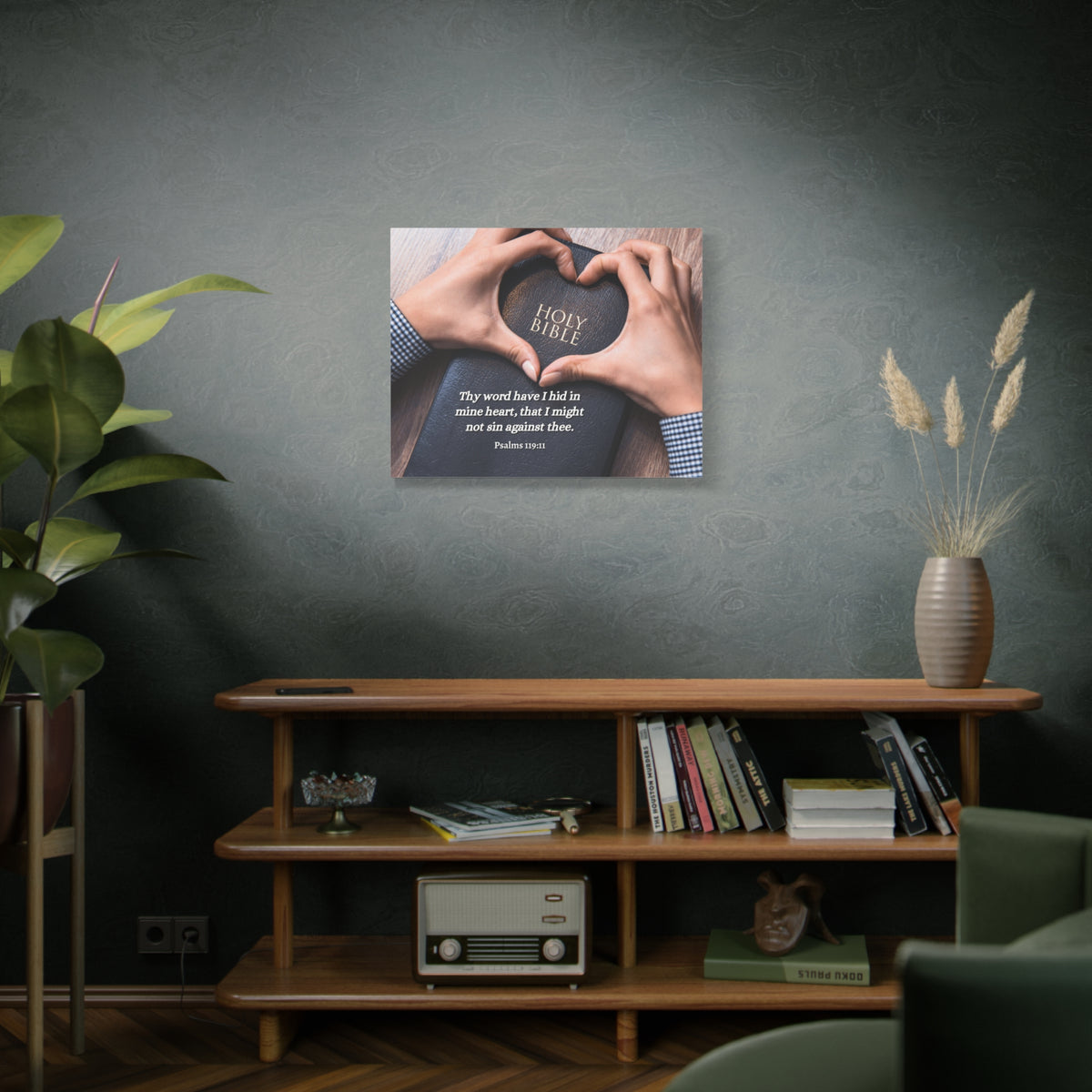 Scripture Walls Heart Psalms 119:11 Bible Verse Canvas Christian Wall Art Ready to Hang-Express Your Love Gifts