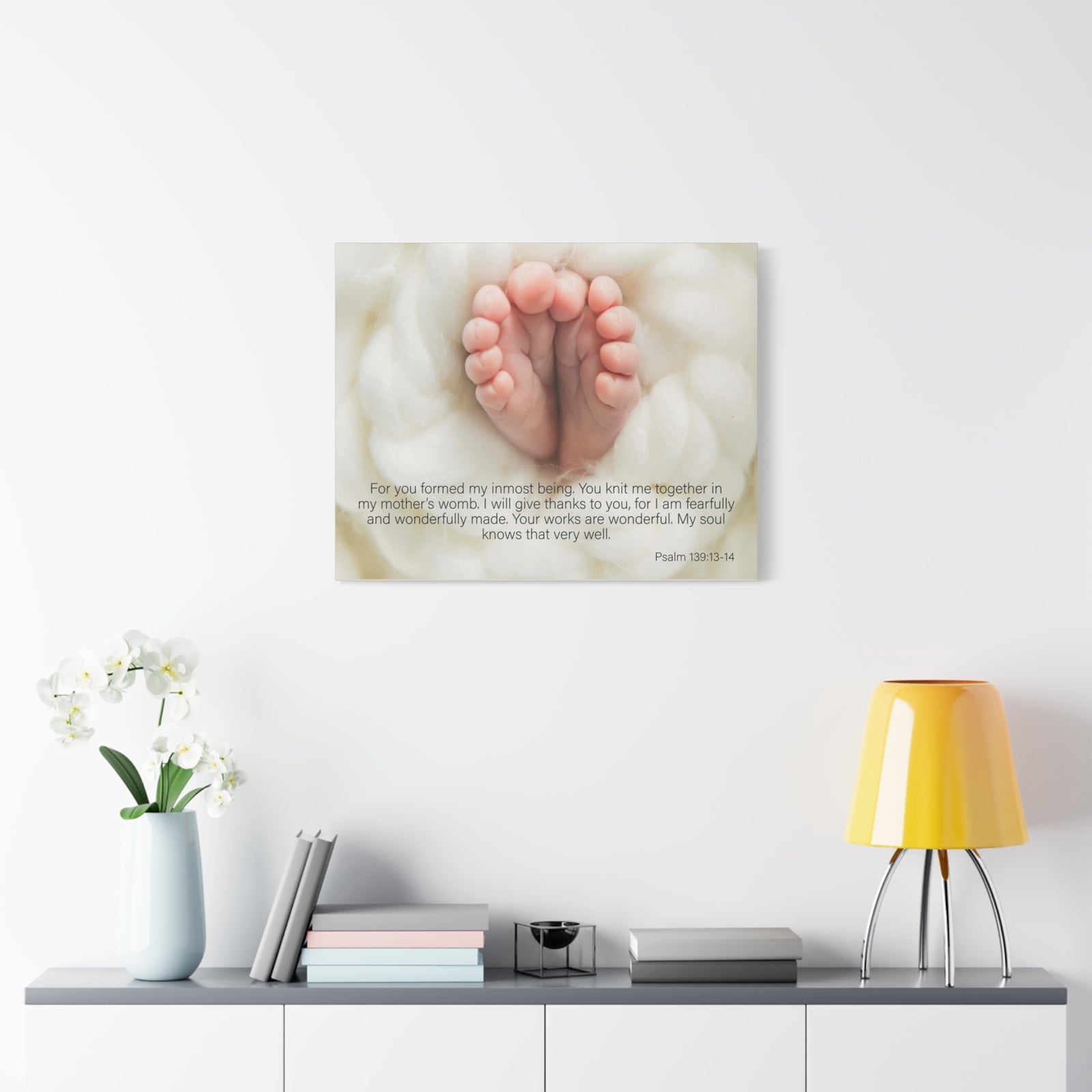 Bible Verse Canvas Fearfully and Wonderfully Made Psalm 139:13-14 WEB Wall Art Christian Home Decor-Express Your Love Gifts