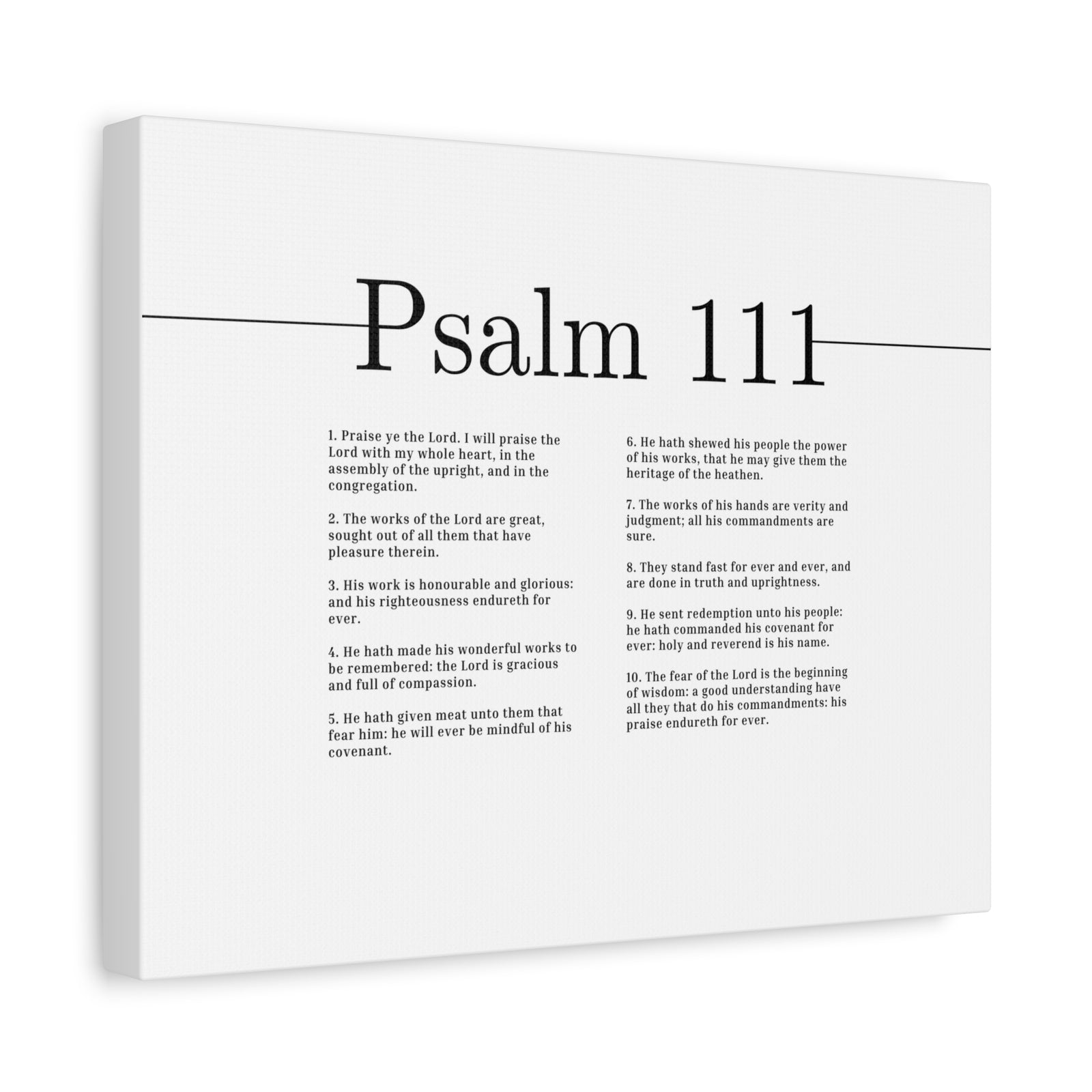 Scripture Canvas Works Of The Lord Psalm 111 Christian Wall Art Bible Verse Print Ready to Hang-Express Your Love Gifts