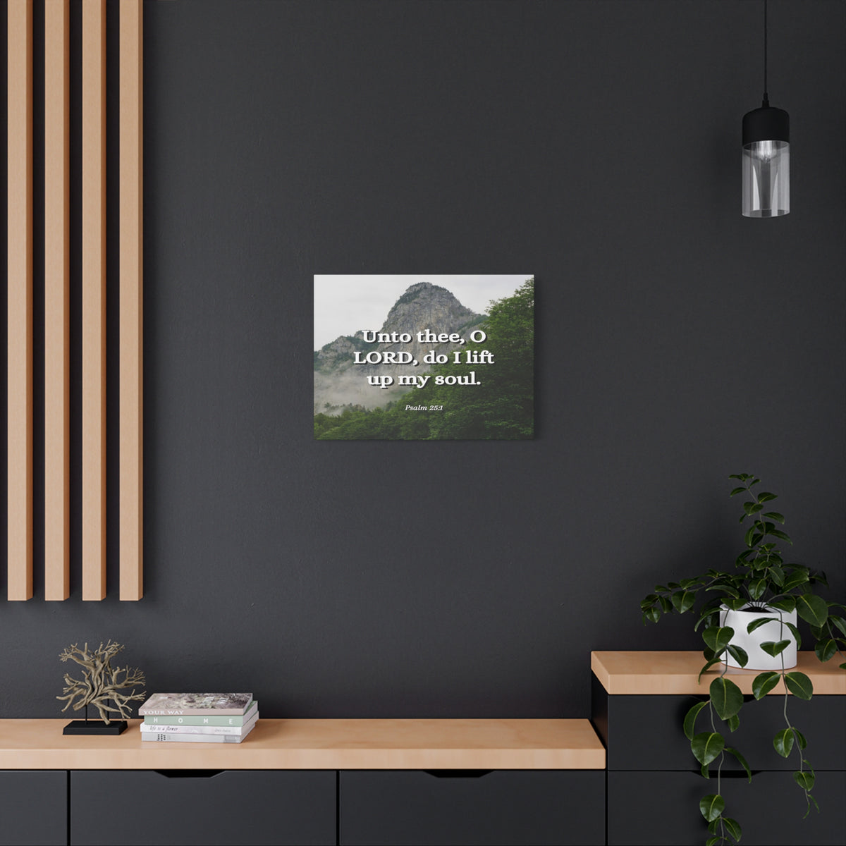 Scripture Canvas Lift Up Psalm 25:1 Christian Wall Art Bible Verse Print Ready to Hang-Express Your Love Gifts