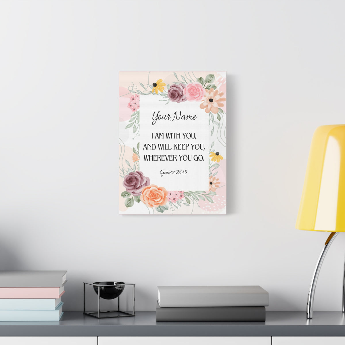 Scripture Walls Personalized Genesis 28:15 I Am With You Bible Chapter Canvas Christian Wall Art Ready to Hang-Express Your Love Gifts