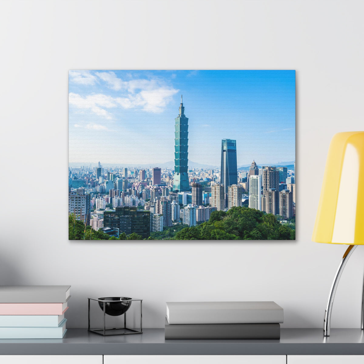 Taipei Daytime Skyline Canvas Artwork High-Quality Breathtaking Stunning Cityscape for Home Decor Ready to Hang-Express Your Love Gifts