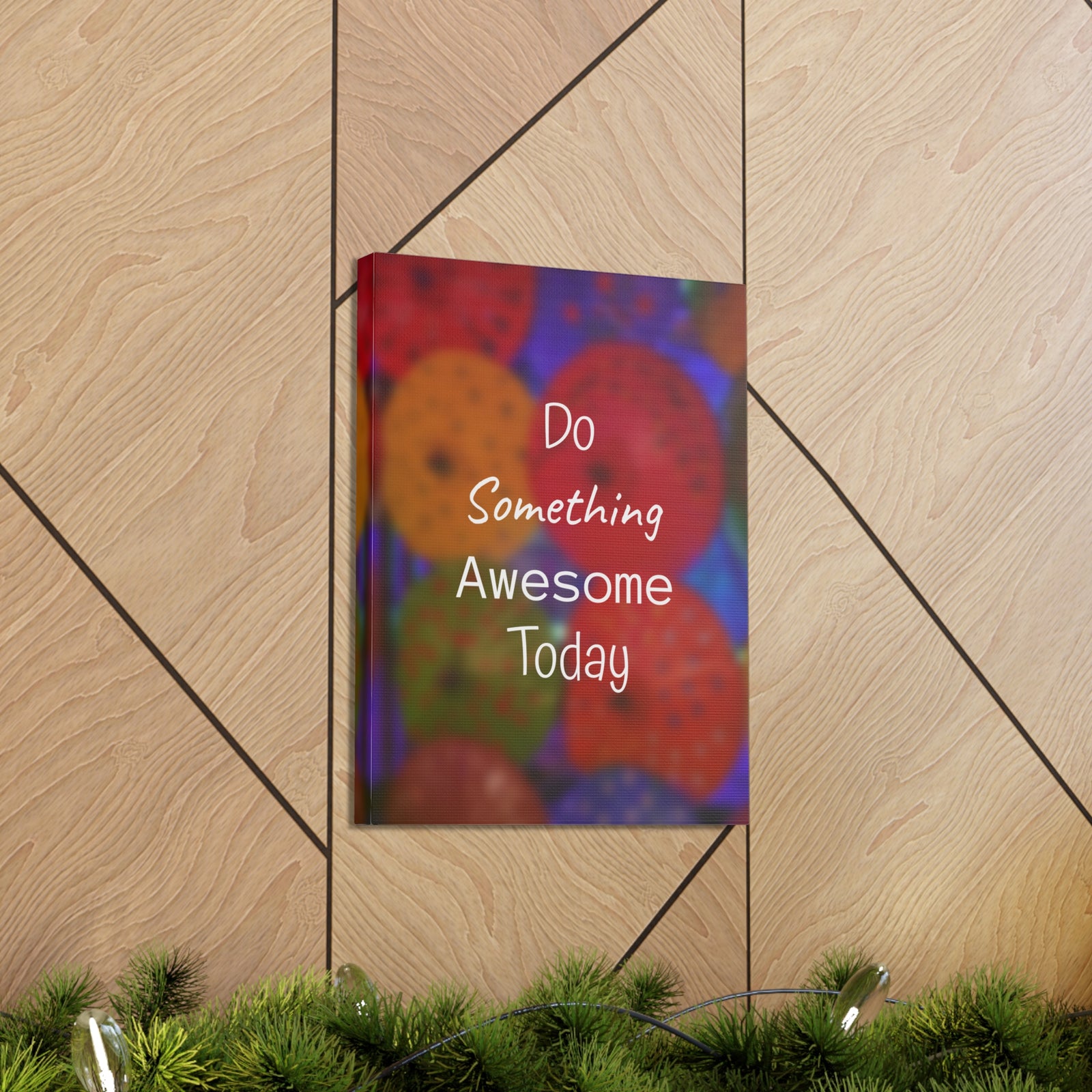 Inspirational Quote Canvas Do Something Awesome Today Motivational Print Ready to Hang Artwork-Express Your Love Gifts