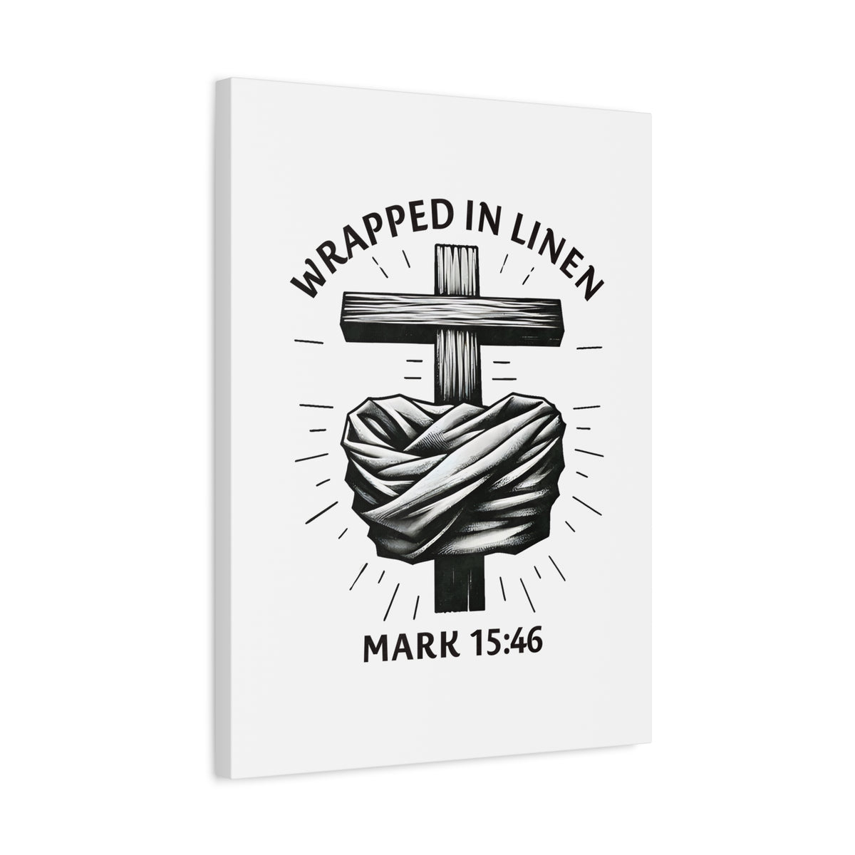 Scripture Walls Mark 15:46 Wrapped in Linen Bible Verse Canvas Christian Wall Art Ready to Hang Unframed-Express Your Love Gifts