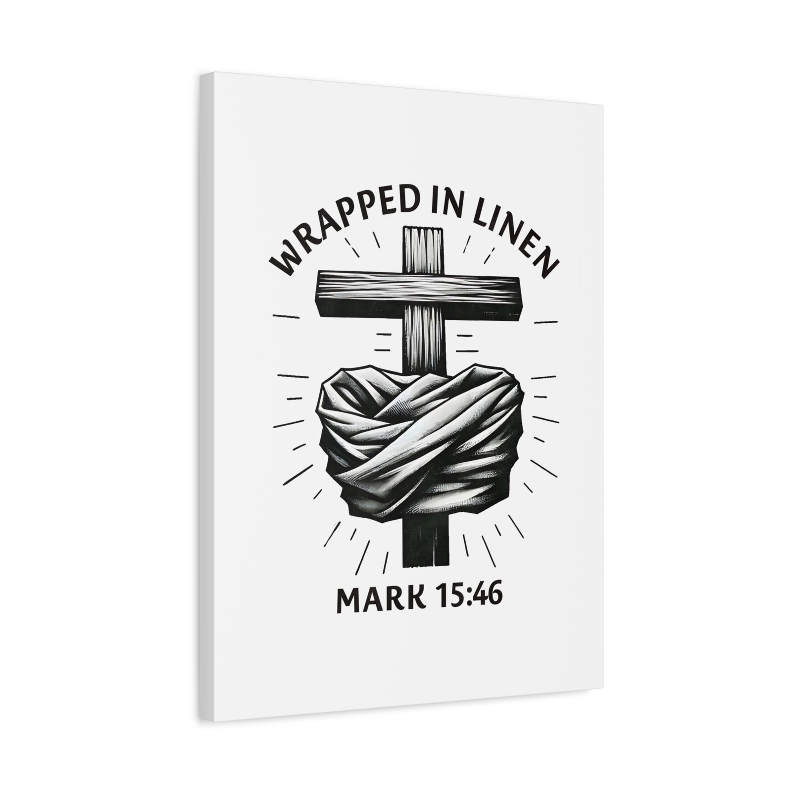 Scripture Walls Mark 15:46 Wrapped in Linen Bible Verse Canvas Christian Wall Art Ready to Hang Unframed-Express Your Love Gifts