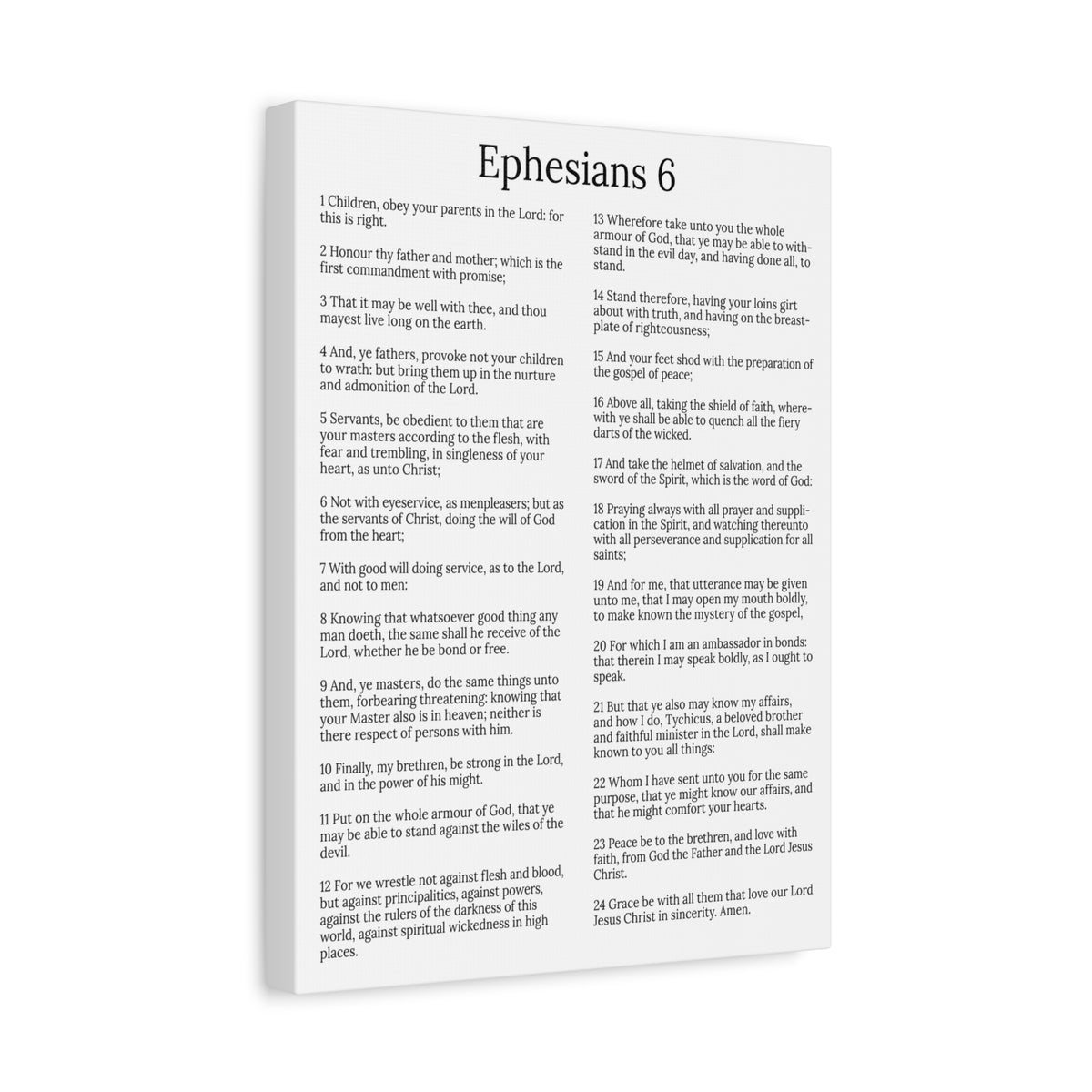 Scripture Walls Protection of the Believer Ephesians 6 Chapter White Christian Wall Art Print Ready to Hang Unframed-Express Your Love Gifts