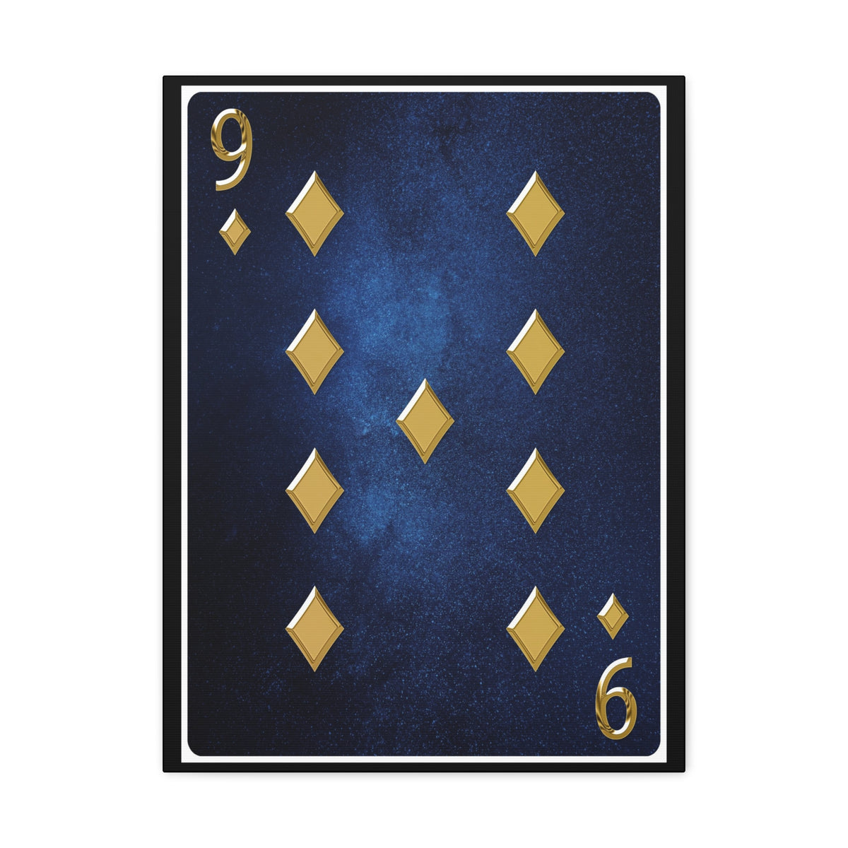 Nine Of Diamonds Space Background Playing Card Canvas Wall Art for Home Decor Ready-to-Hang-Express Your Love Gifts