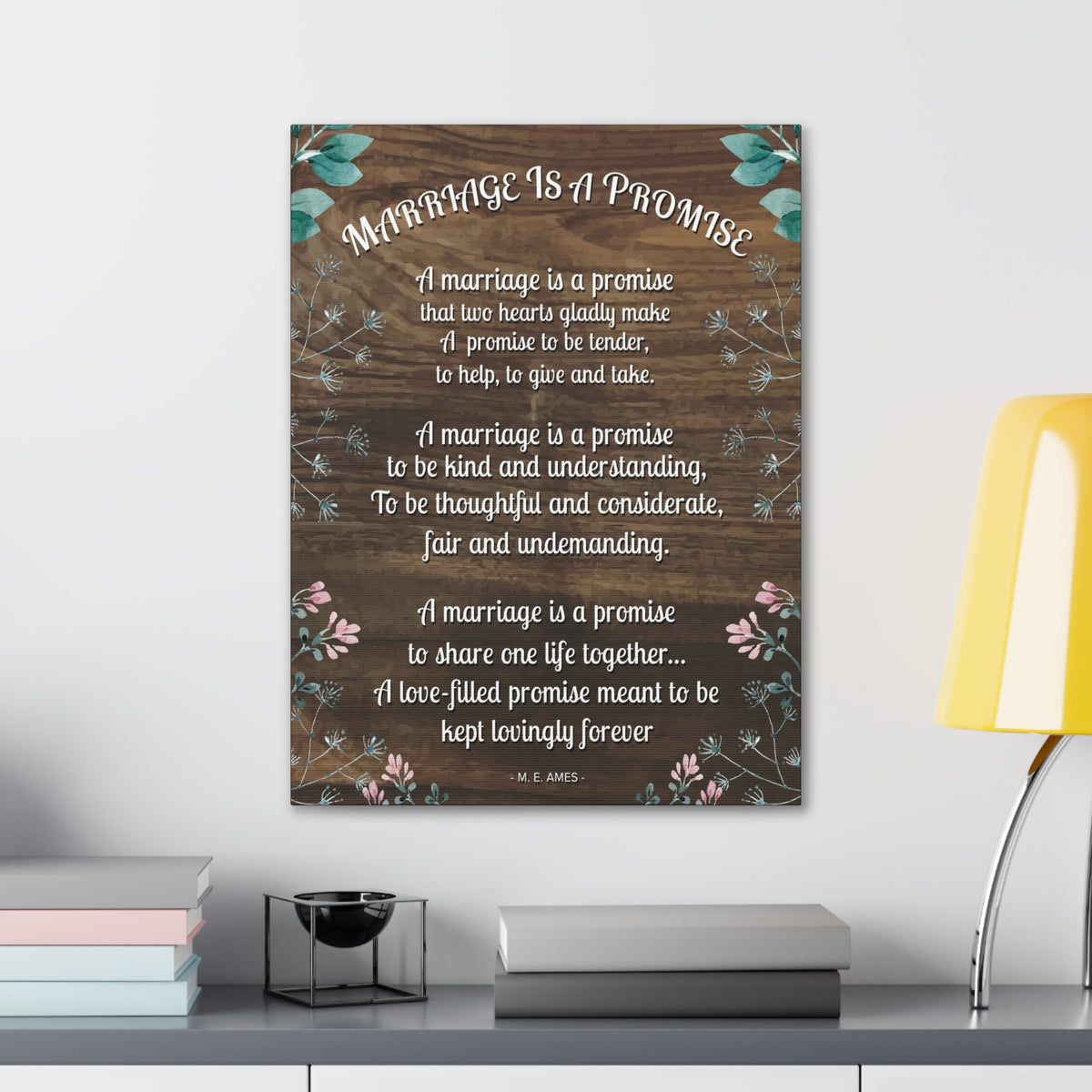 Marriage is a Promise Motivational Printed On Ready To Hang Stretched Canvas Wall Art-Express Your Love Gifts