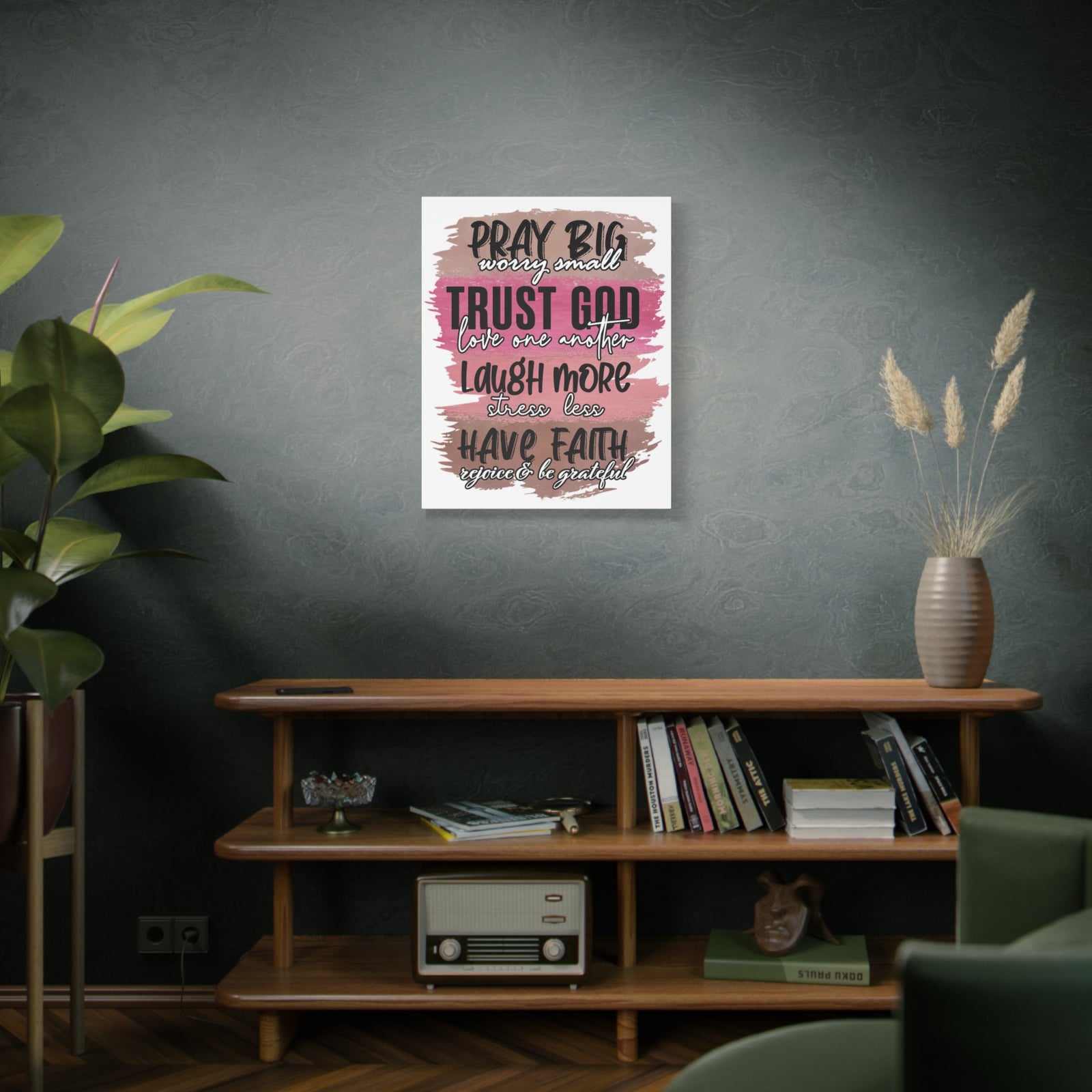 Scripture Canvas Pray Big, Trust God Psalm 37:3 Christian Wall Art Bible Verse Print Ready to Hang-Express Your Love Gifts