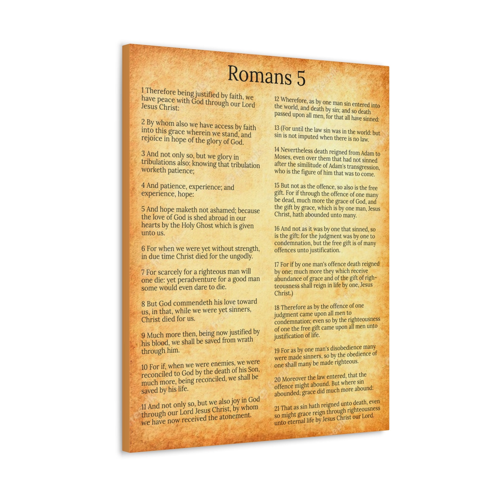Scripture Walls Romans 5 Gold Christian Wall Art Print Ready to Hang Unframed-Express Your Love Gifts