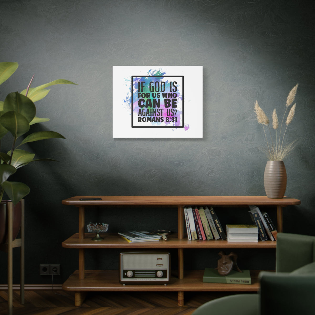 Scripture Walls Romans 8:31 Who Can Be Against Us Bible Verse Canvas Christian Wall Art Ready to Hang Unframed-Express Your Love Gifts