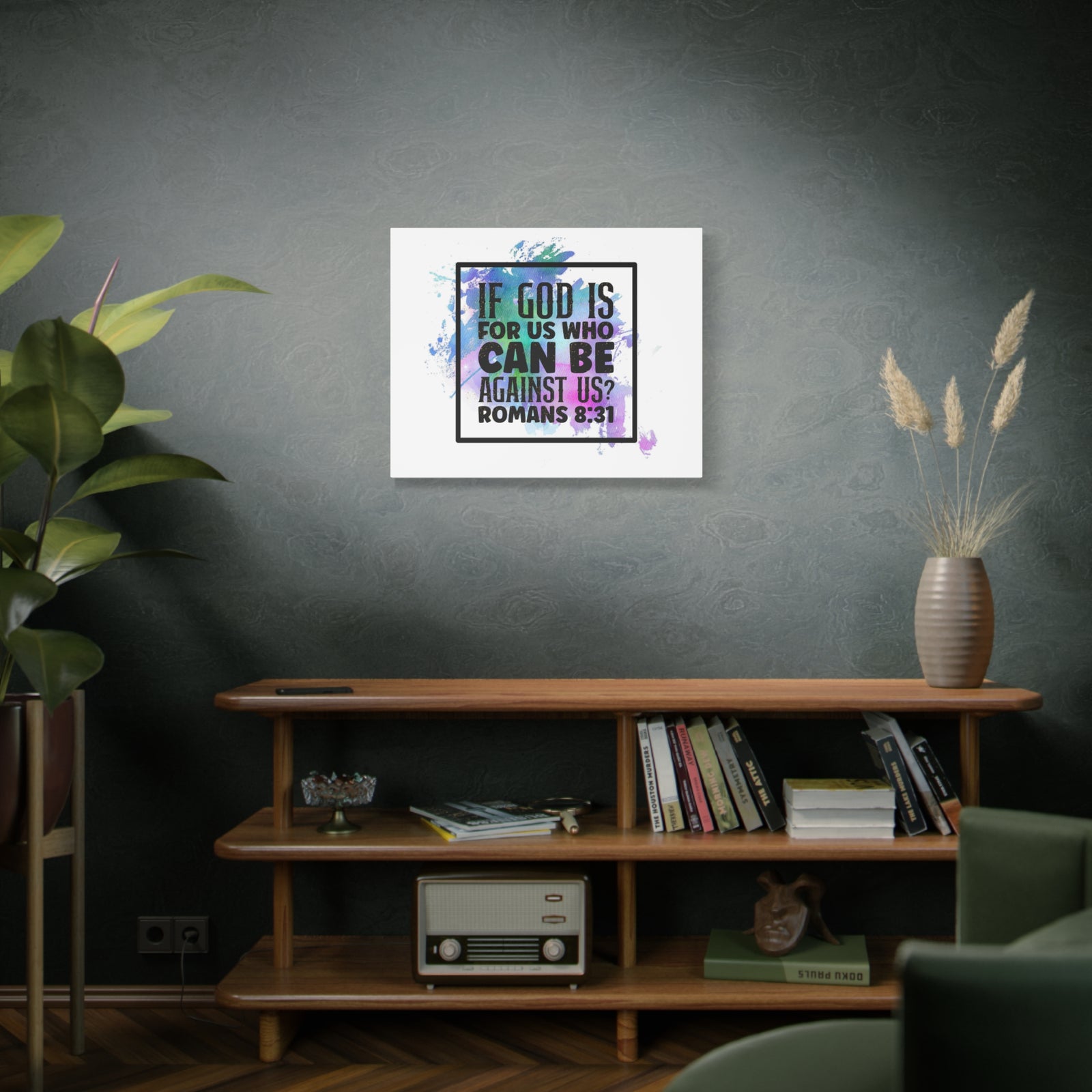 Scripture Walls Romans 8:31 Who Can Be Against Us Bible Verse Canvas Christian Wall Art Ready to Hang Unframed-Express Your Love Gifts
