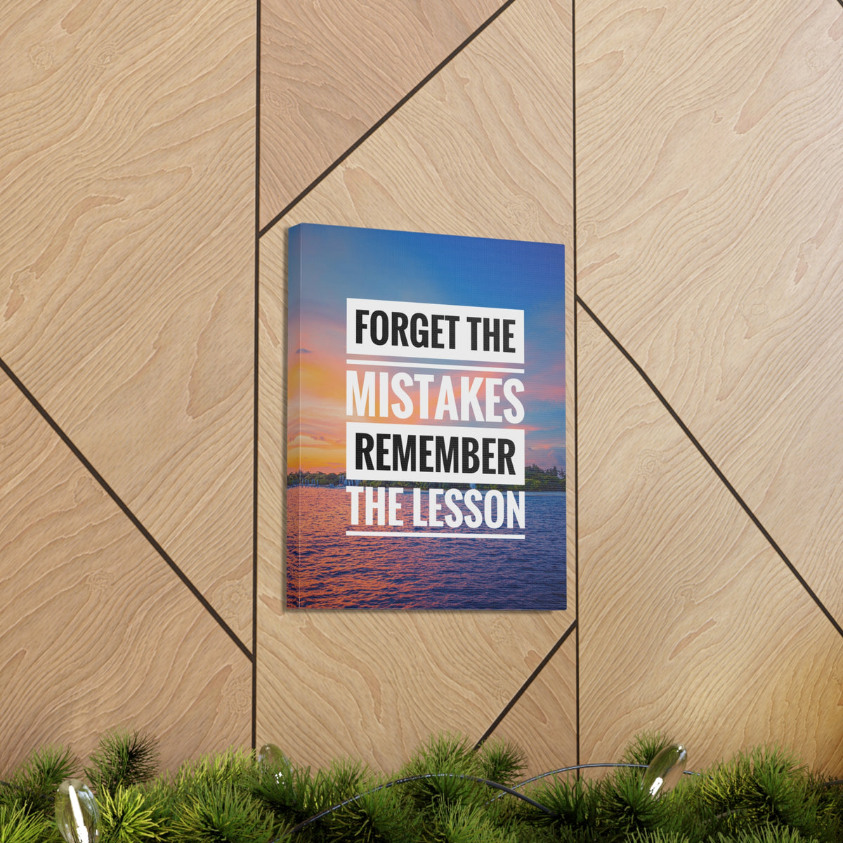 Inspirational Quote Canvas Forget The Mistakes Motivational Print Ready to Hang Artwork-Express Your Love Gifts