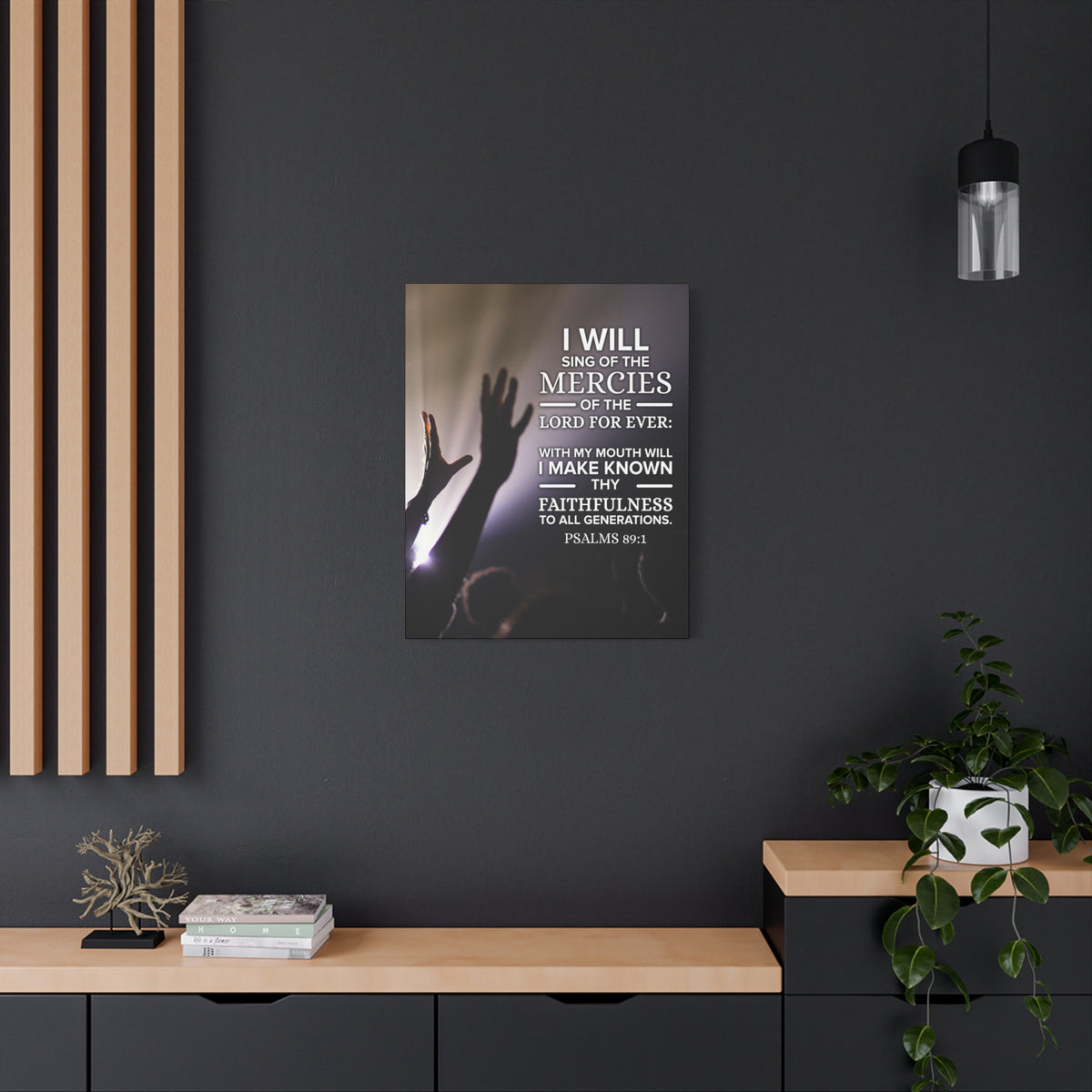 Scripture Canvas Mercies Psalm 89:1 Christian Wall Art Bible Verse Print Ready to Hang-Express Your Love Gifts