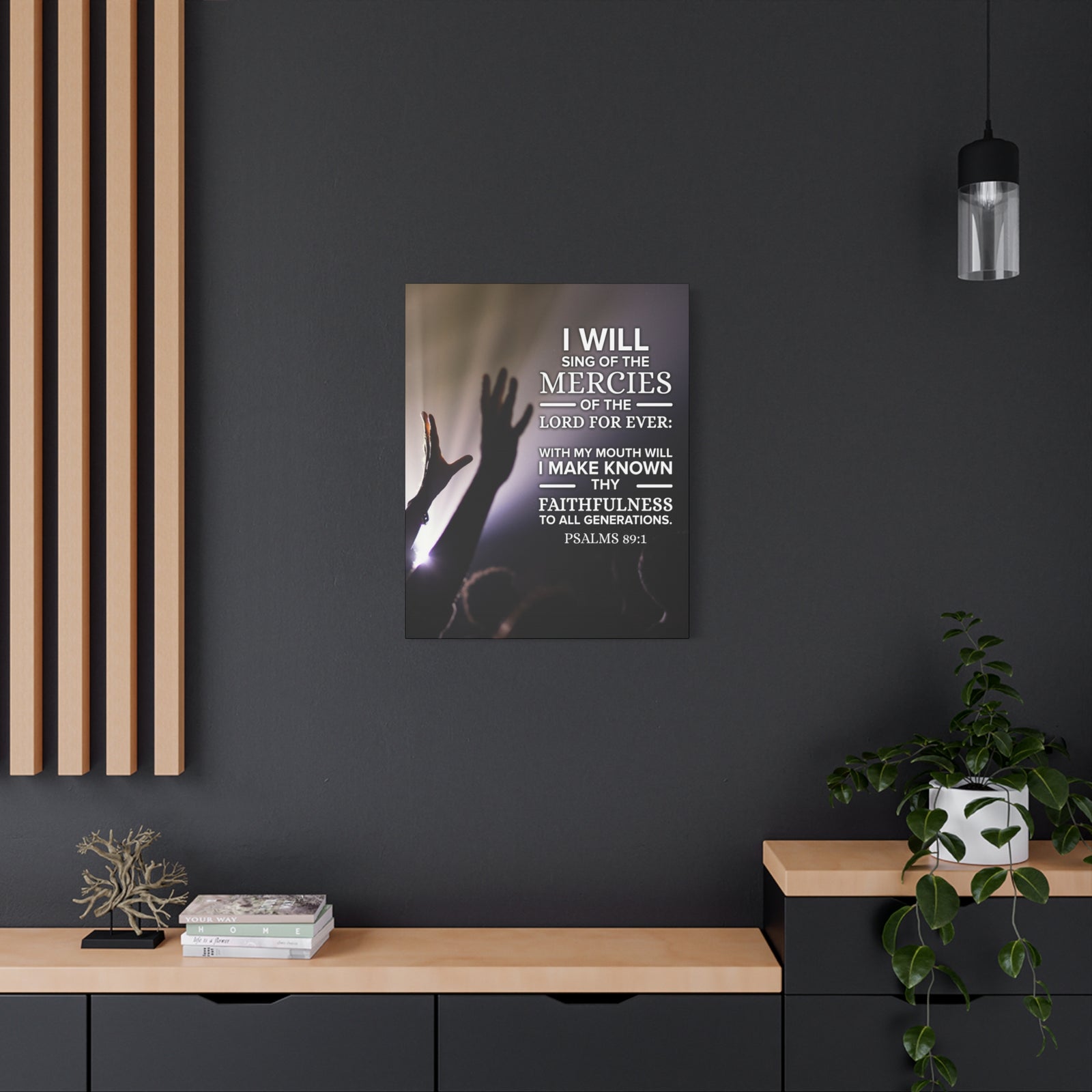 Scripture Canvas Mercies Psalm 89:1 Christian Wall Art Bible Verse Print Ready to Hang-Express Your Love Gifts