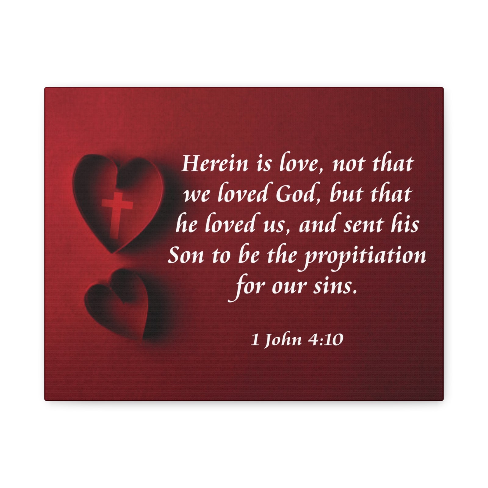 Bible Verse Canvas Herein is Love 1 John 4:10 Christian Home Décor Wall Art Scripture Ready to Hang Faith Print-Express Your Love Gifts
