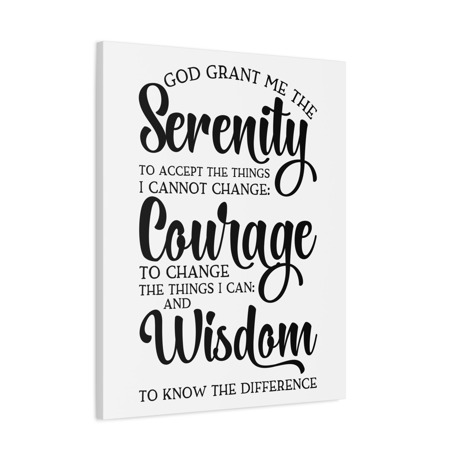 Scripture Canvas Serenity, Courage, Wisdom Psalm 27:14 Christian Wall Art Print Ready to Hang-Express Your Love Gifts
