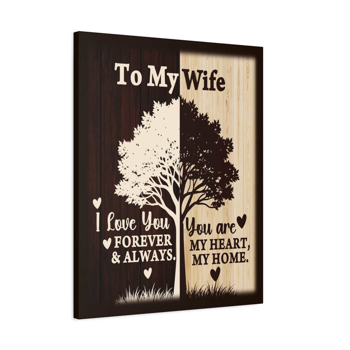 To My Wife Heart and Home Canvas Wall Art - A Timeless Gift of Love-Express Your Love Gifts