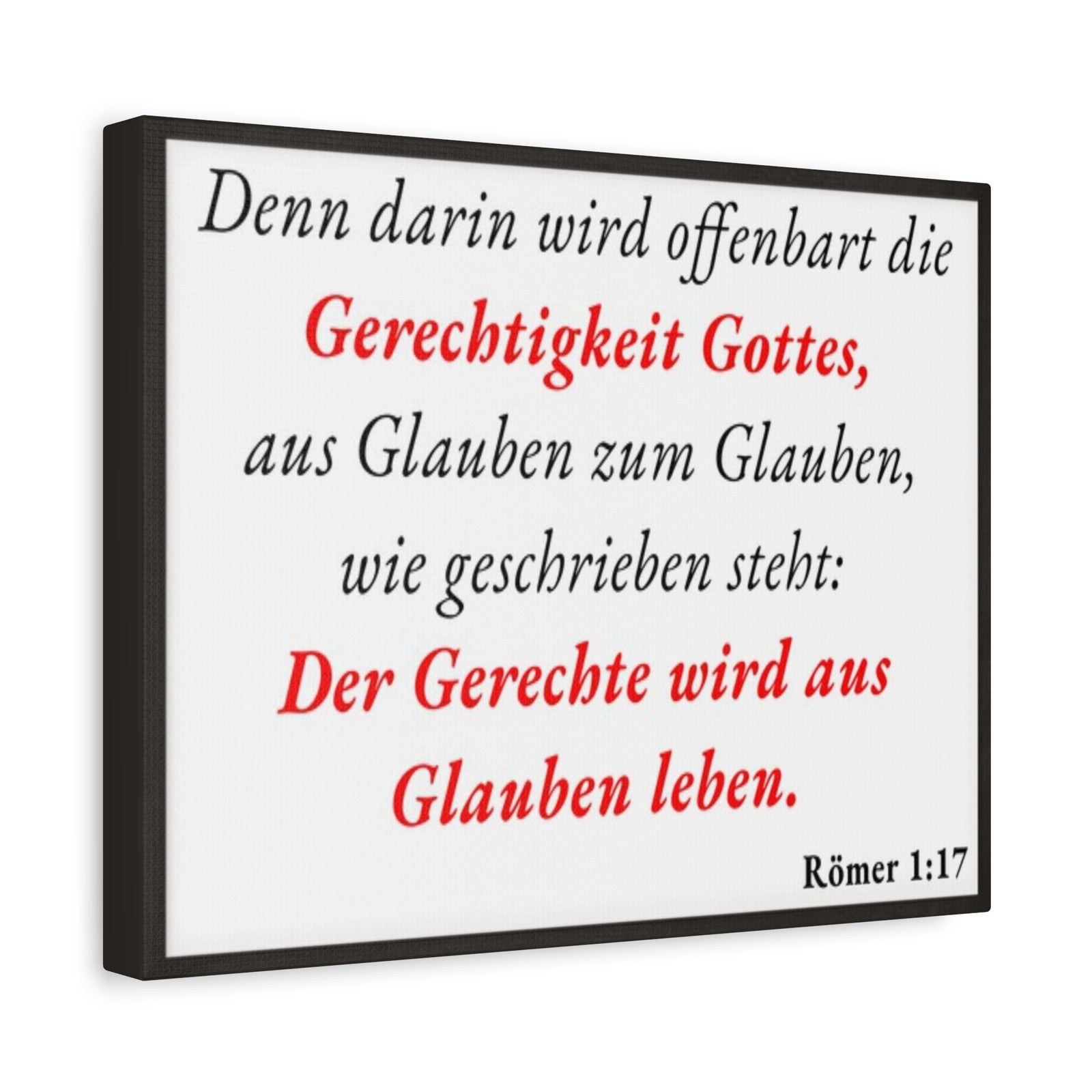 Scripture Walls Römer 1:17 Romans 1:17 Live By Faith German White Bible Verse Canvas Christian Wall Art Ready to Hang Unframed-Express Your Love Gifts