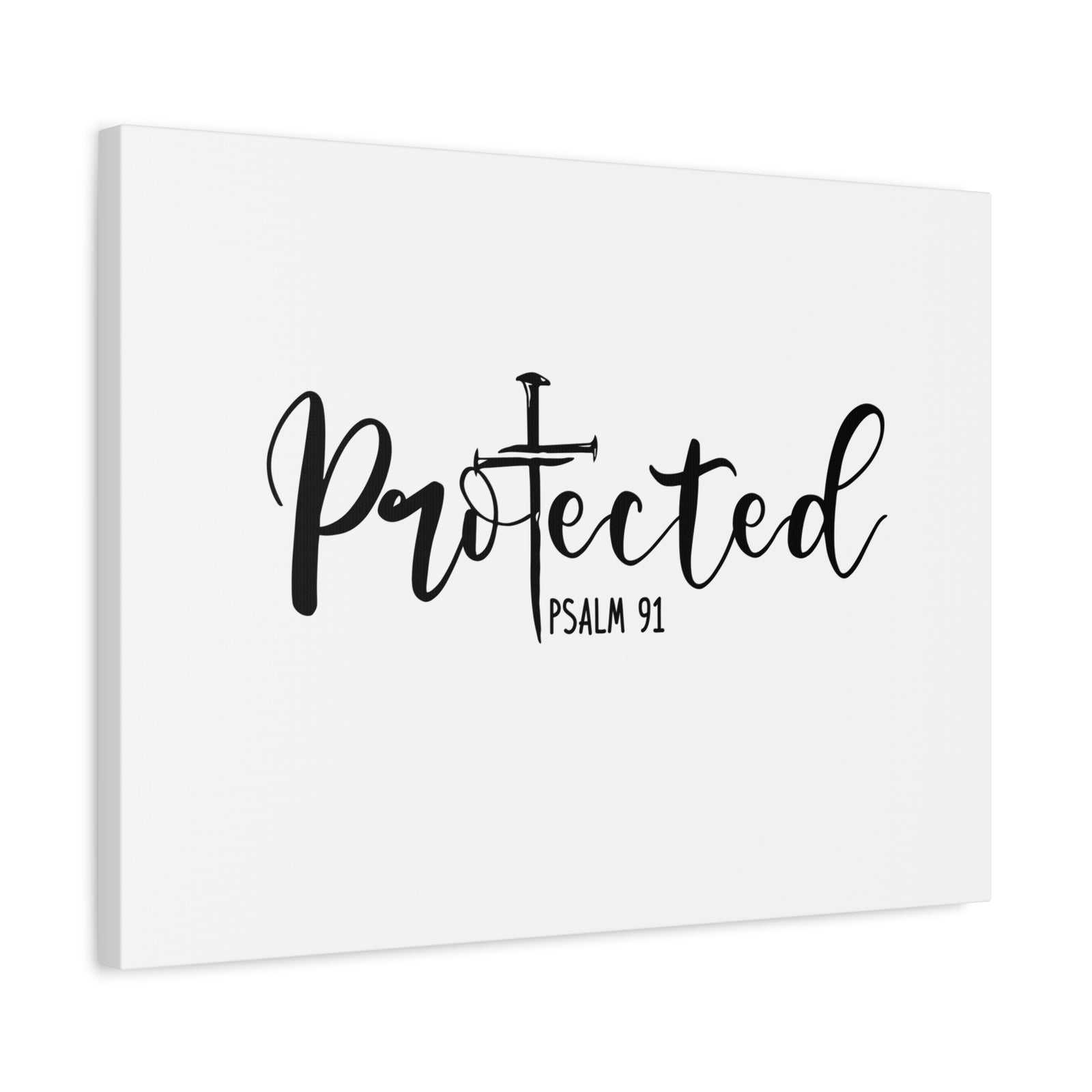 Scripture Canvas Protected Psalm 91 Christian Wall Art Bible Verse Print Ready to Hang-Express Your Love Gifts