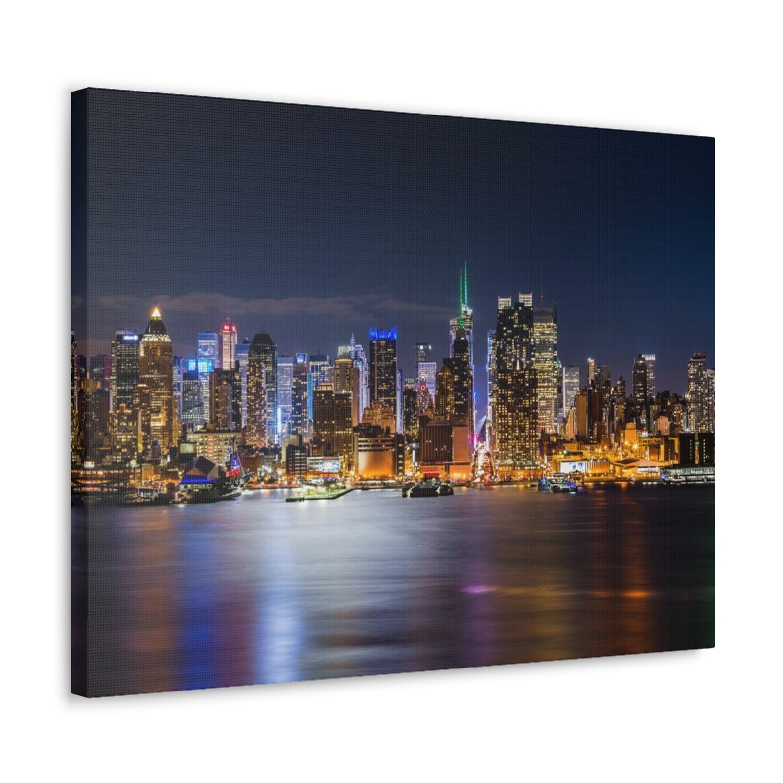 New York Night Skyline Canvas Artwork High-Quality Breathtaking Stunning Cityscape for Home Decor Ready to Hang-Express Your Love Gifts