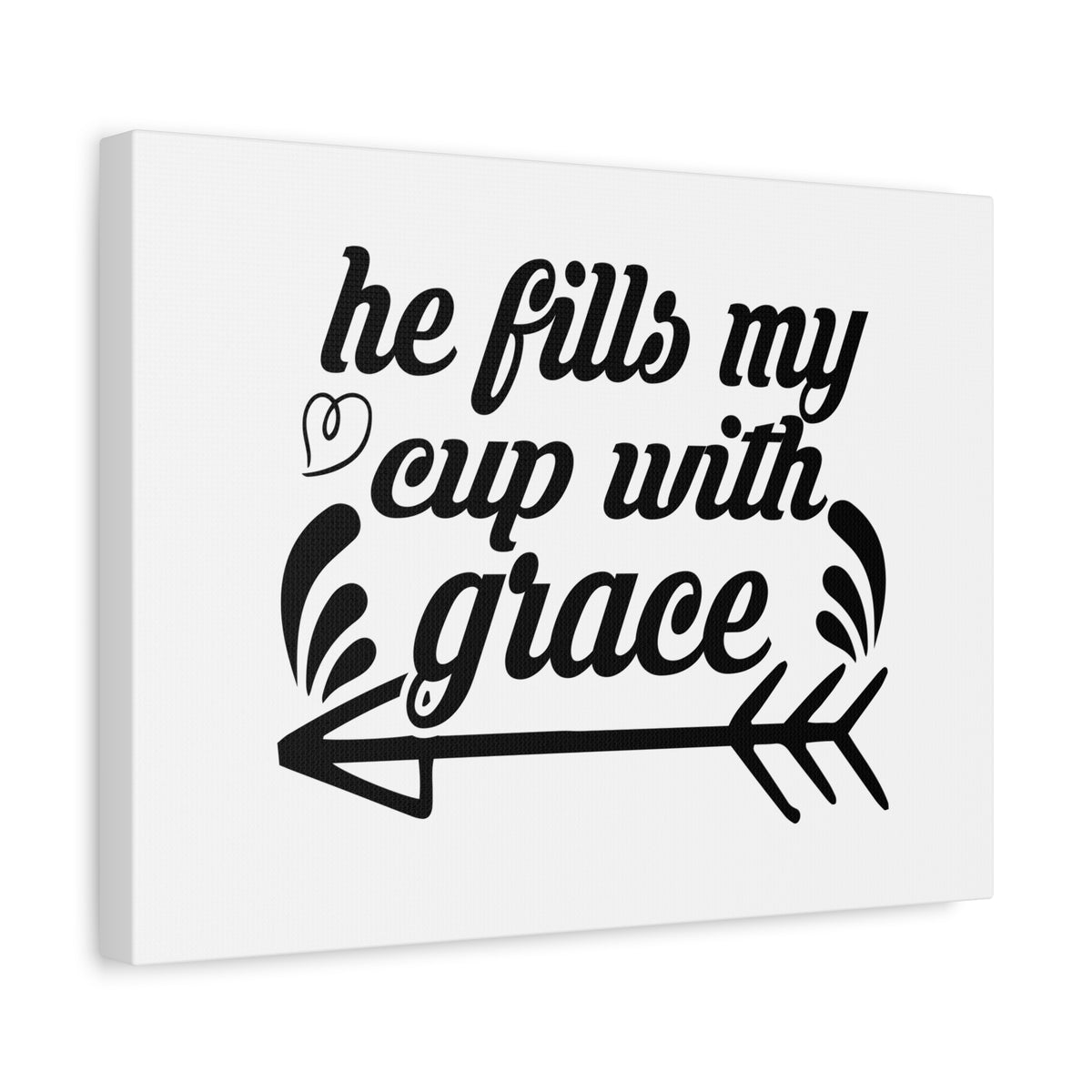 Scripture Canvas He Fills My Cup With Grace Psalm 23:5 Christian Wall Art Bible Verse Print Ready to Hang-Express Your Love Gifts