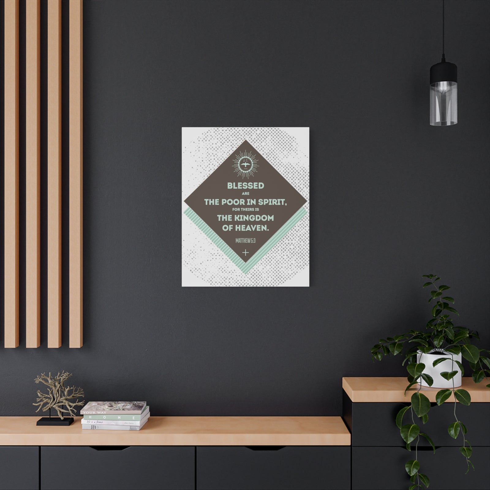 Scripture Walls Blessed Are The Poor In Spirit Matthew 5:3 Bible Verse Canvas Christian Wall Art Ready To Hang-Express Your Love Gifts
