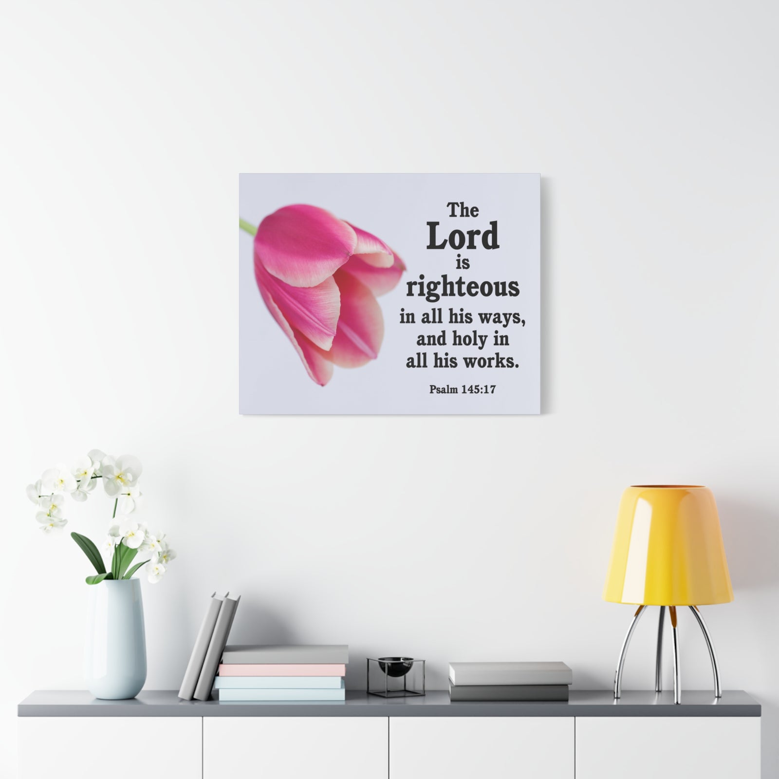 Scripture Canvas The Lord is Righteous Psalm 145:17 Christian Wall Art Bible Verse Print Ready to Hang-Express Your Love Gifts