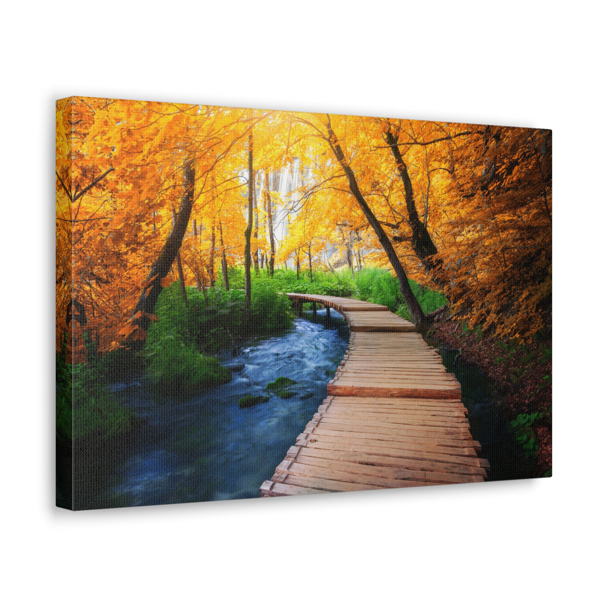 Path Autumn Orange Tree Nature Wilderness Photography Canvas Wall Art for Home Decor Ready-to-Hang-Express Your Love Gifts