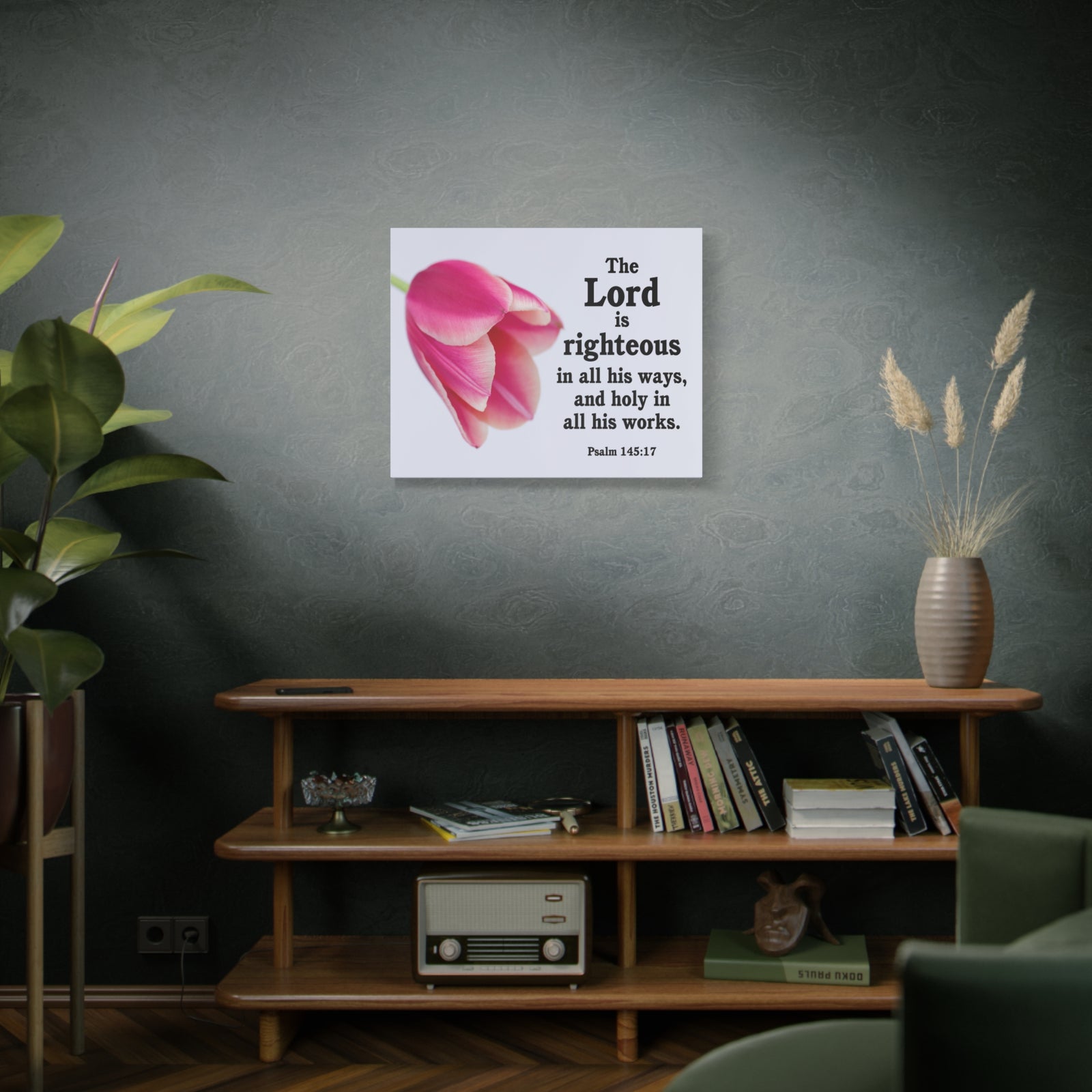 Scripture Canvas The Lord is Righteous Psalm 145:17 Christian Wall Art Bible Verse Print Ready to Hang-Express Your Love Gifts