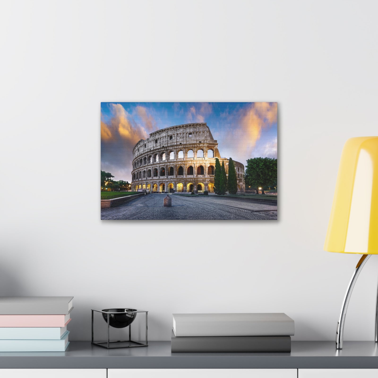 Colosseum in Italy Nature Wilderness Photography Canvas Wall Art for Home Decor Ready-to-Hang-Express Your Love Gifts