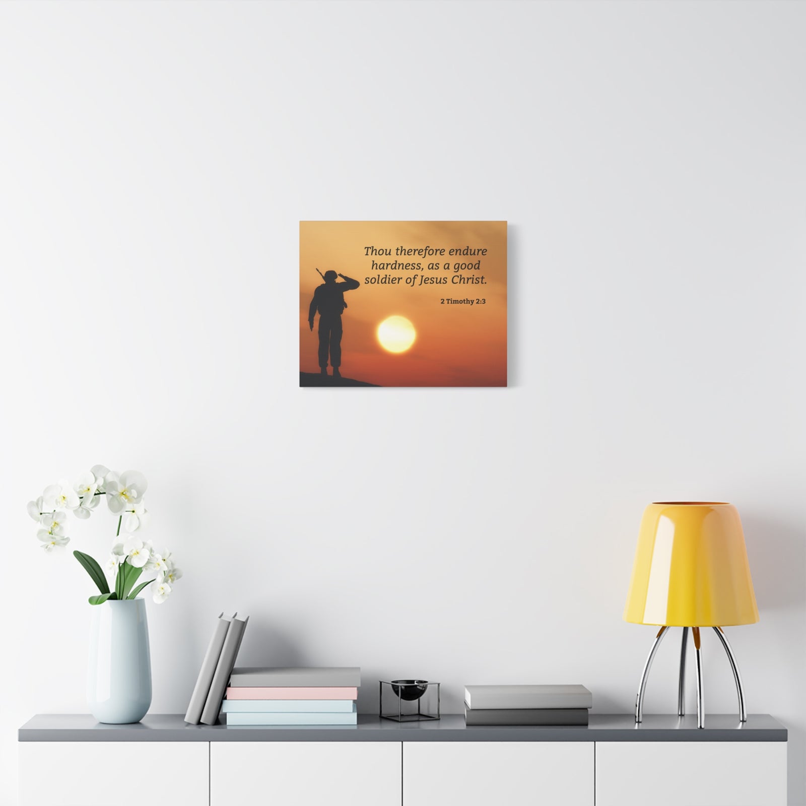 Scripture Walls Good Soldier 2 Timothy 2:3 Bible Verse Canvas Christian Wall Art Ready to Hang-Express Your Love Gifts