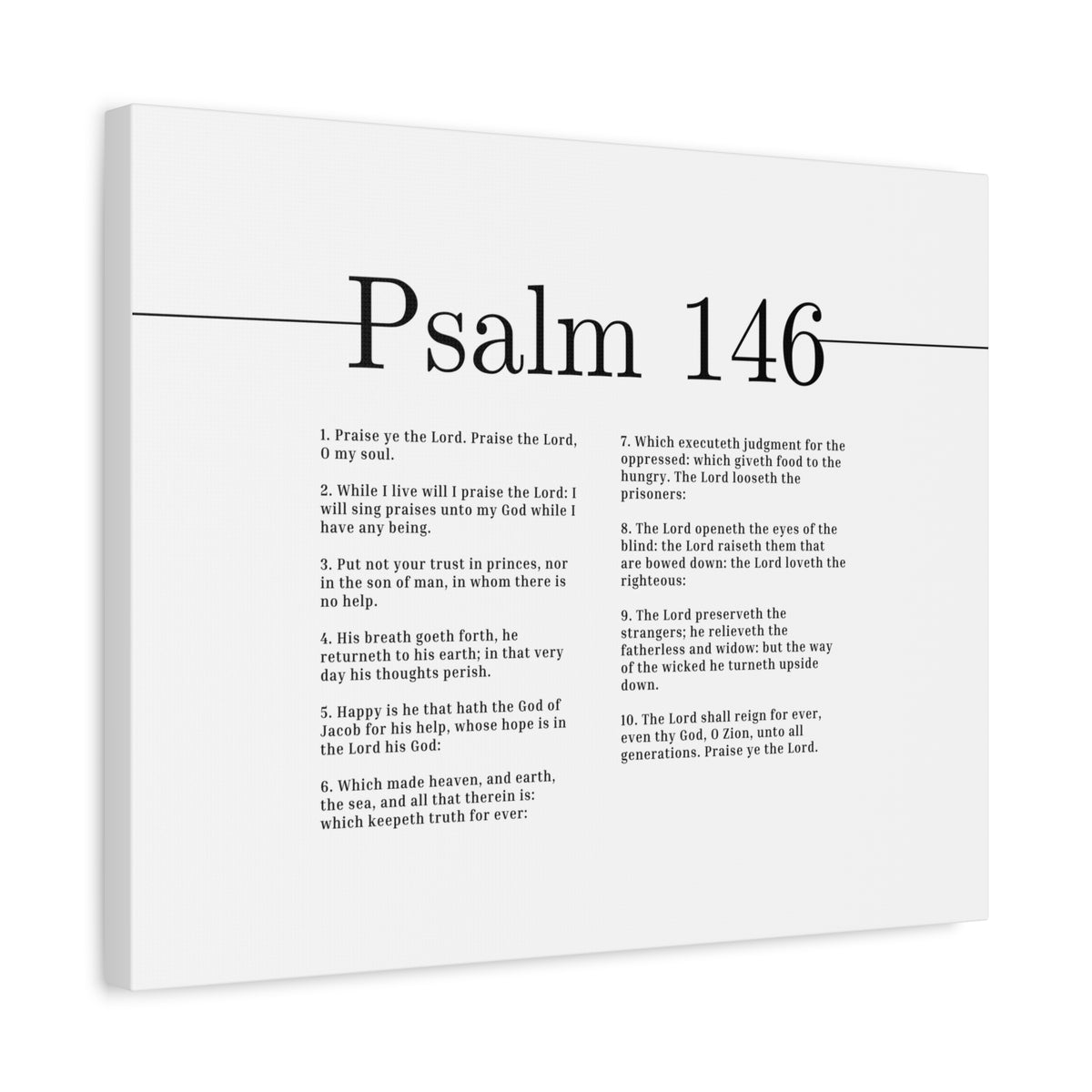 Scripture Canvas The Lord Loveth The Righteous Psalm 146 Christian Wall Art Bible Verse Print Ready to Hang-Express Your Love Gifts