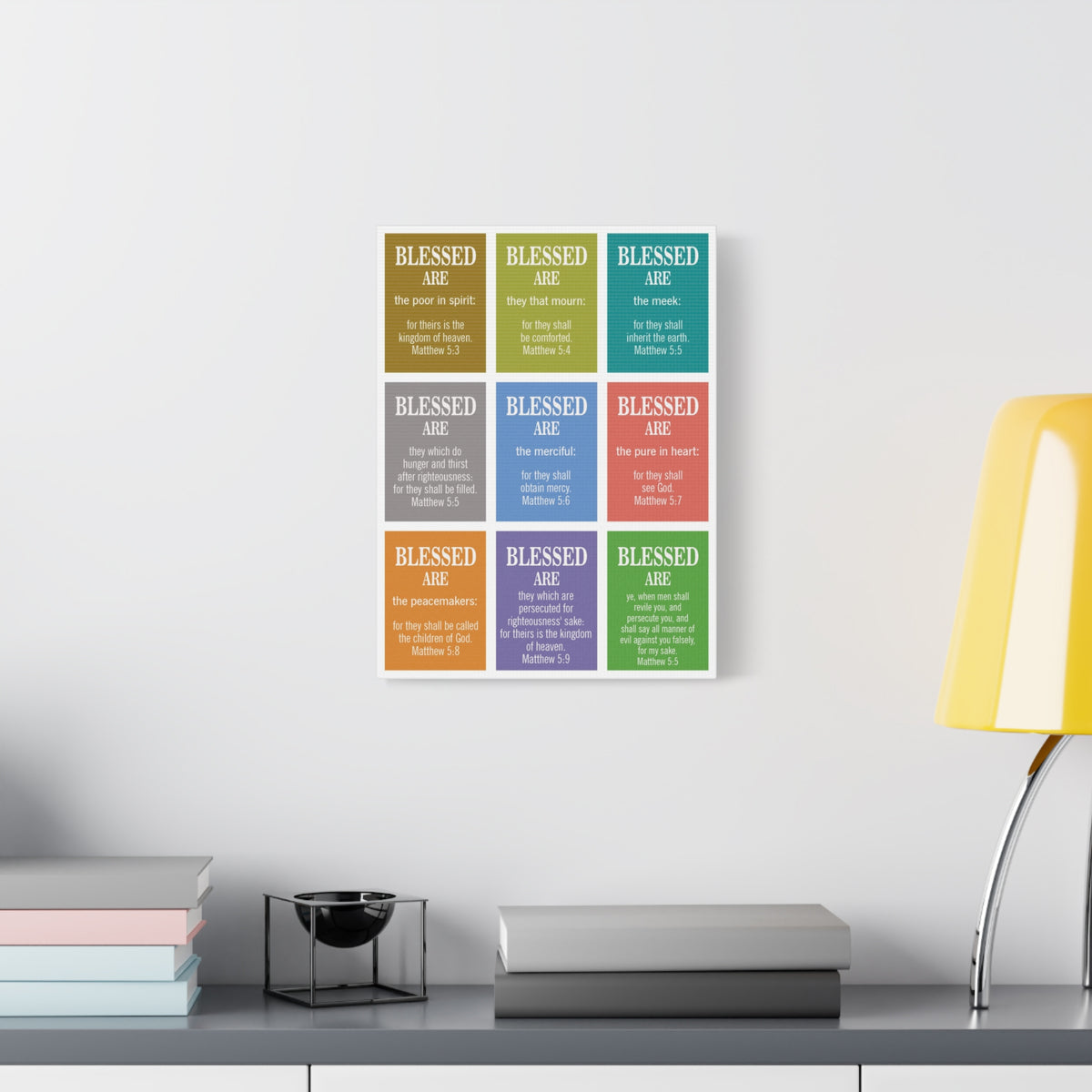 Bible Verse Canvas The Beatitudes Matthew 5:3‭-‬11 KJV Christian Home Decor Scripture Art-Express Your Love Gifts
