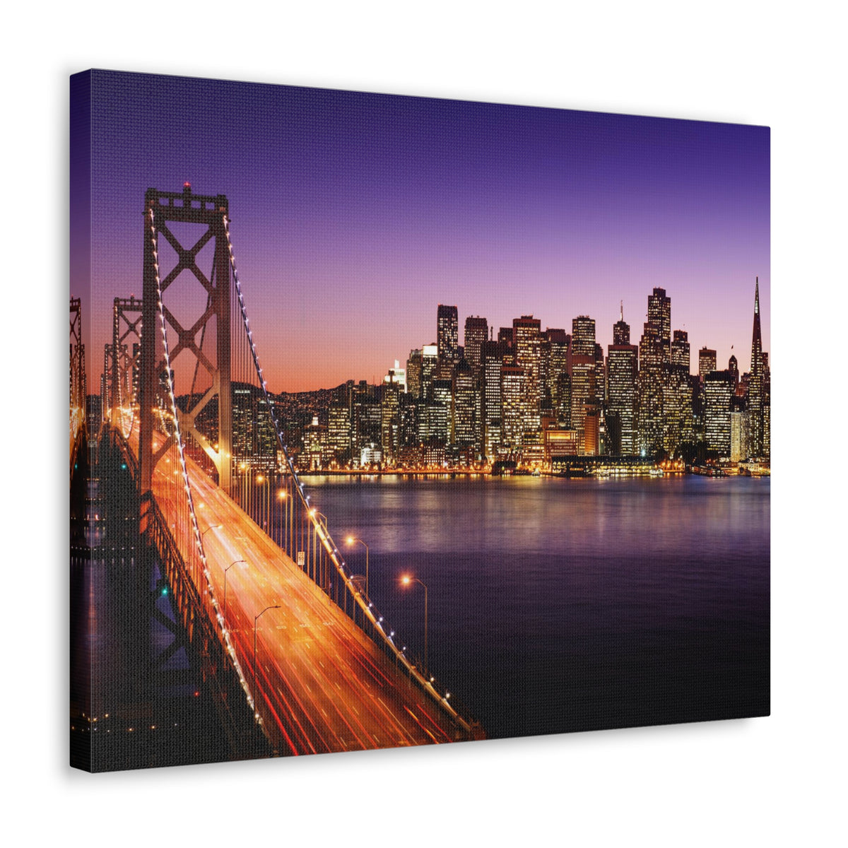San Francisco Night Skyline Canvas Artwork High-Quality Breathtaking Stunning Cityscape for Home Decor Ready to Hang-Express Your Love Gifts