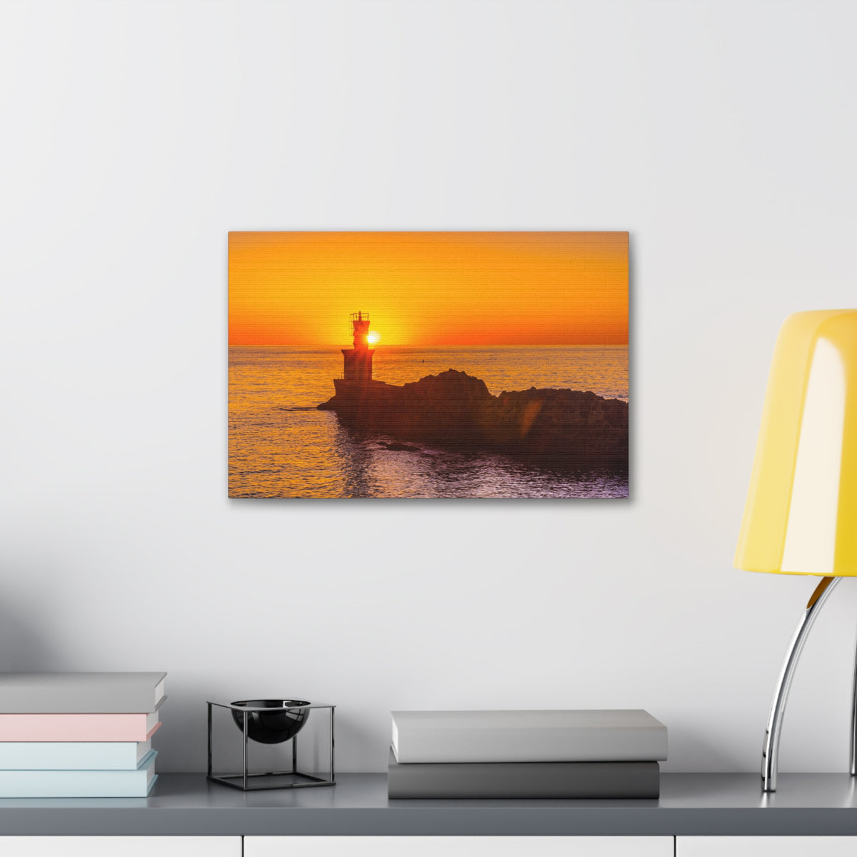 Sun Lighthouse Sunset Forest Floral Nature Photography Canvas Wall Art for Home Decor Ready-to-Hang-Express Your Love Gifts