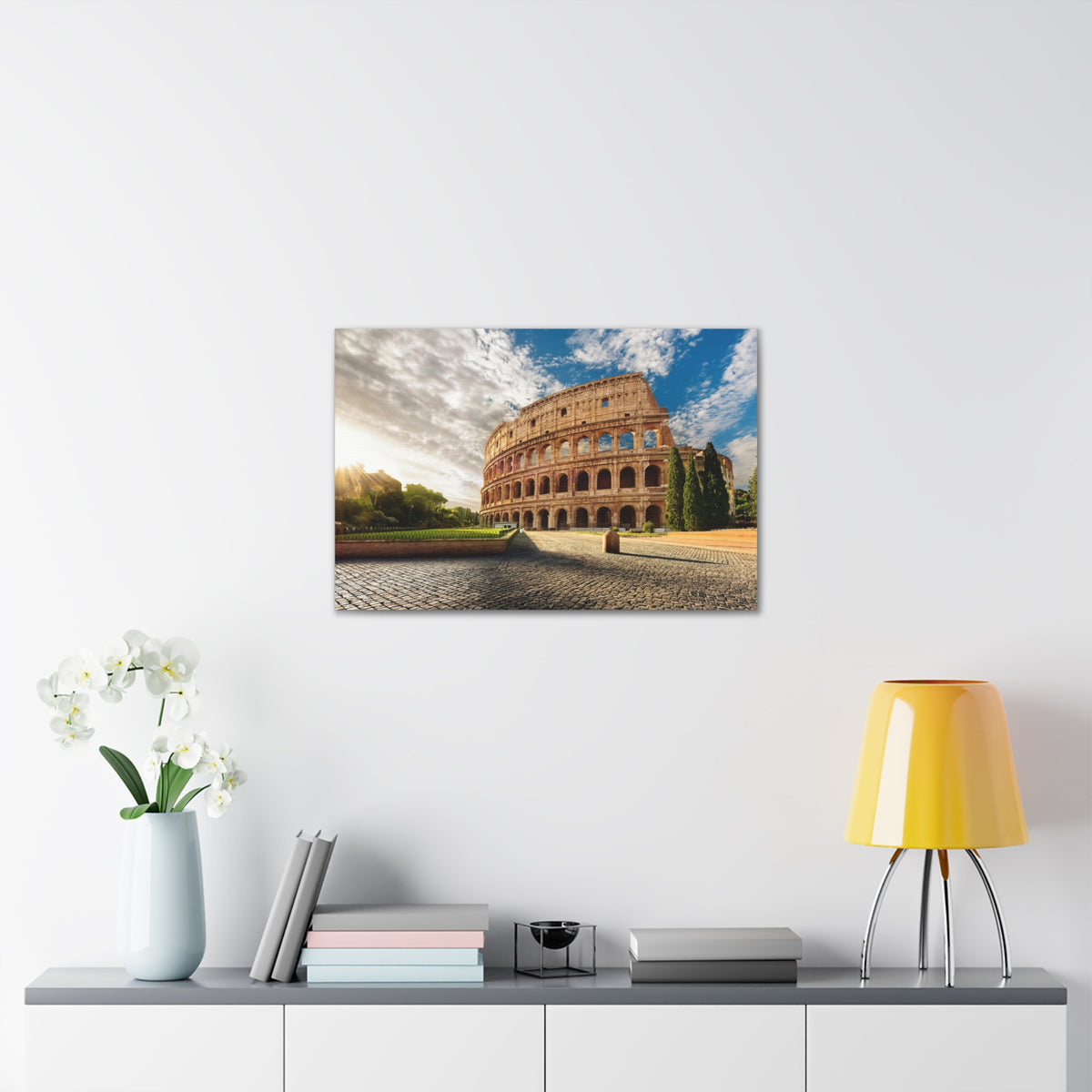 Italy Colosseum in Rome Modern Multicolor Scenic Nature Photography Canvas Home Office Decor Ready to Hang-Express Your Love Gifts