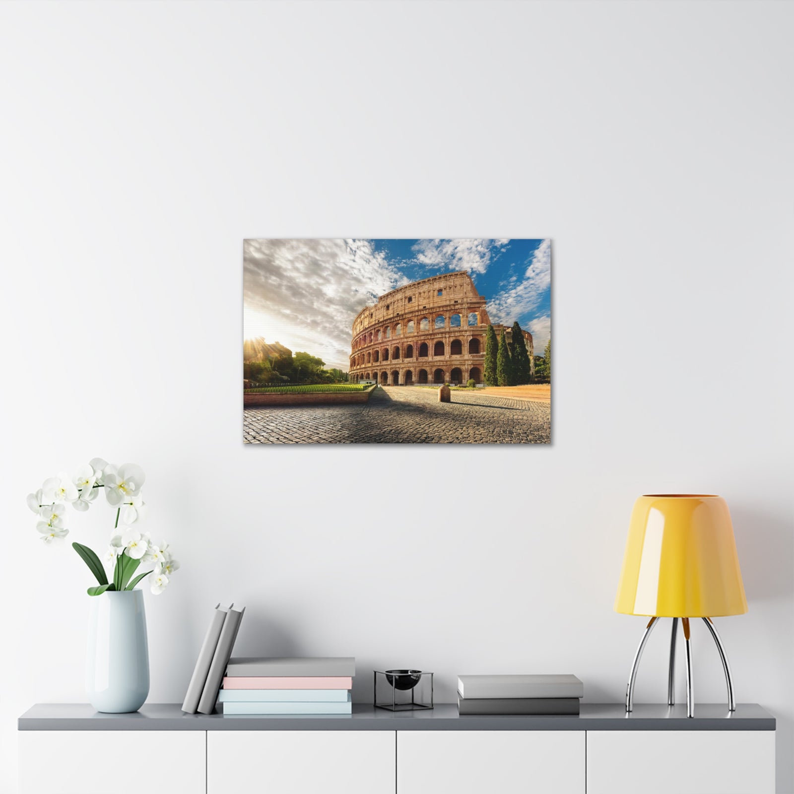 Italy Colosseum in Rome Modern Multicolor Scenic Nature Photography Canvas Home Office Decor Ready to Hang-Express Your Love Gifts